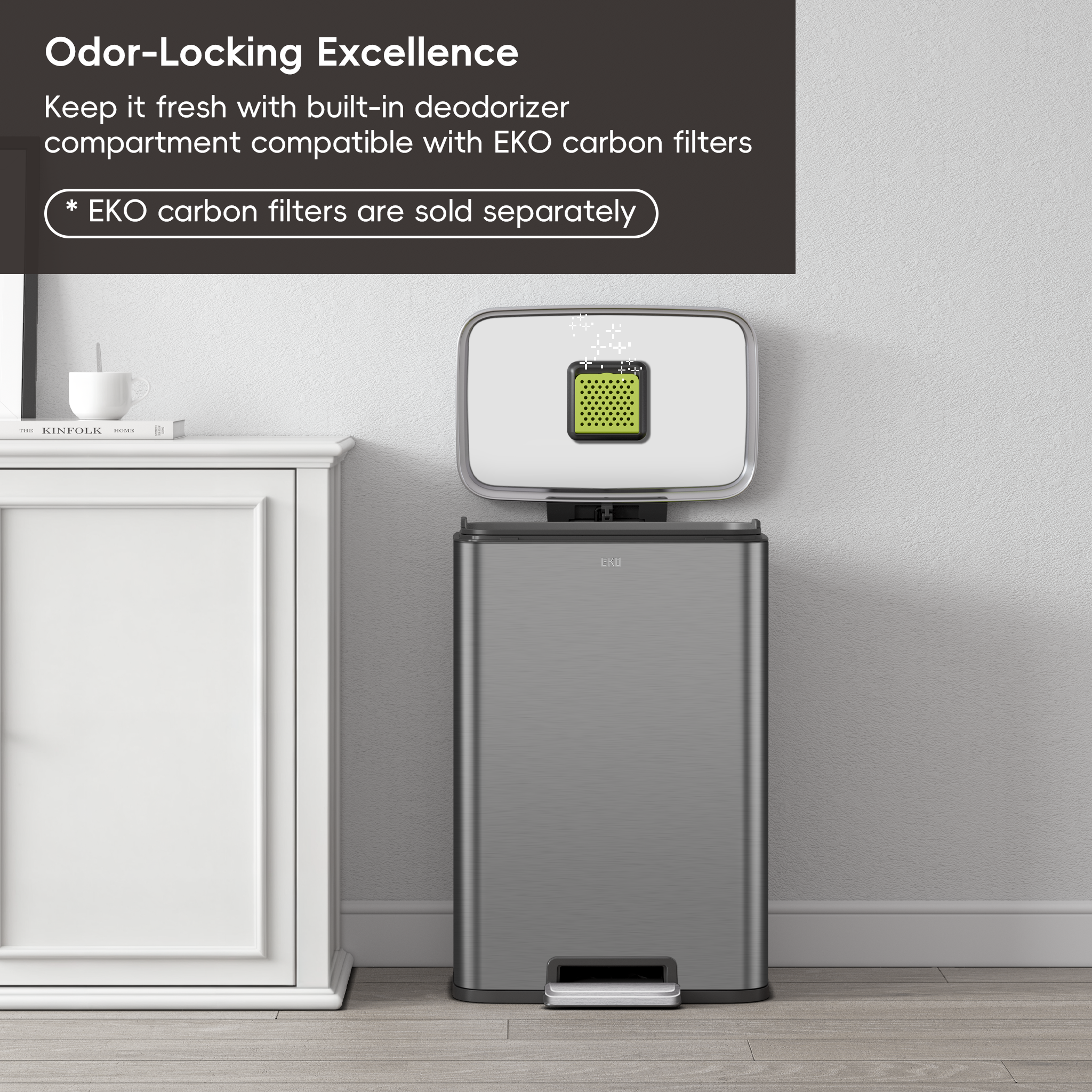eko-madison-gunmetal-steel-50l-13-2-gal-step-trash-can-with-inner-liner-fingerpr image 8