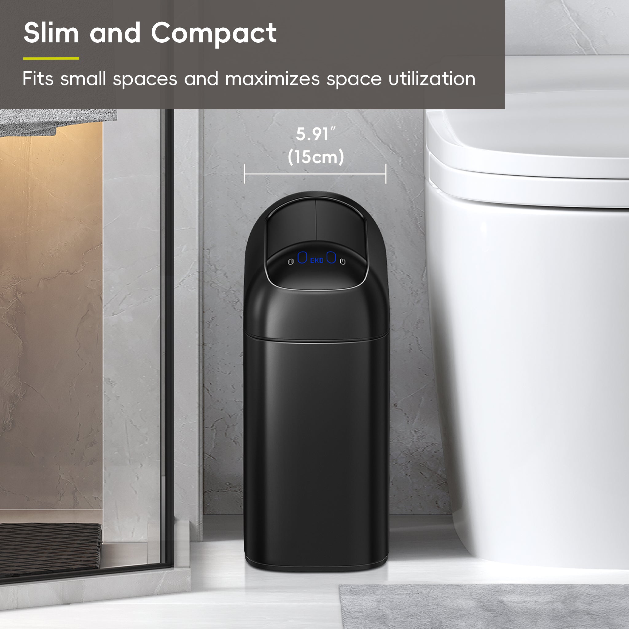 eko-astro-10l-2-6-gallon-slim-touchless-motion-sensor-trash-can-with-soft-close- image 4