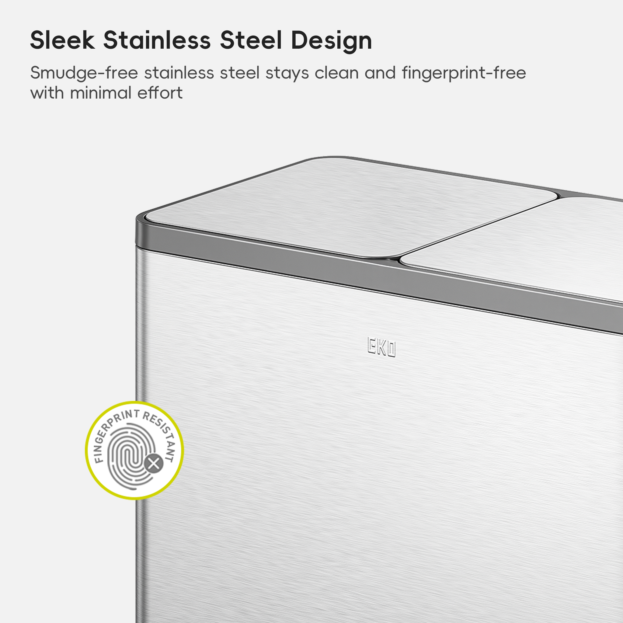 eko-ecocasa-plus-2x10-6-gal-dual-recycling-trash-can-for-kitchen-stainless-steel image 8
