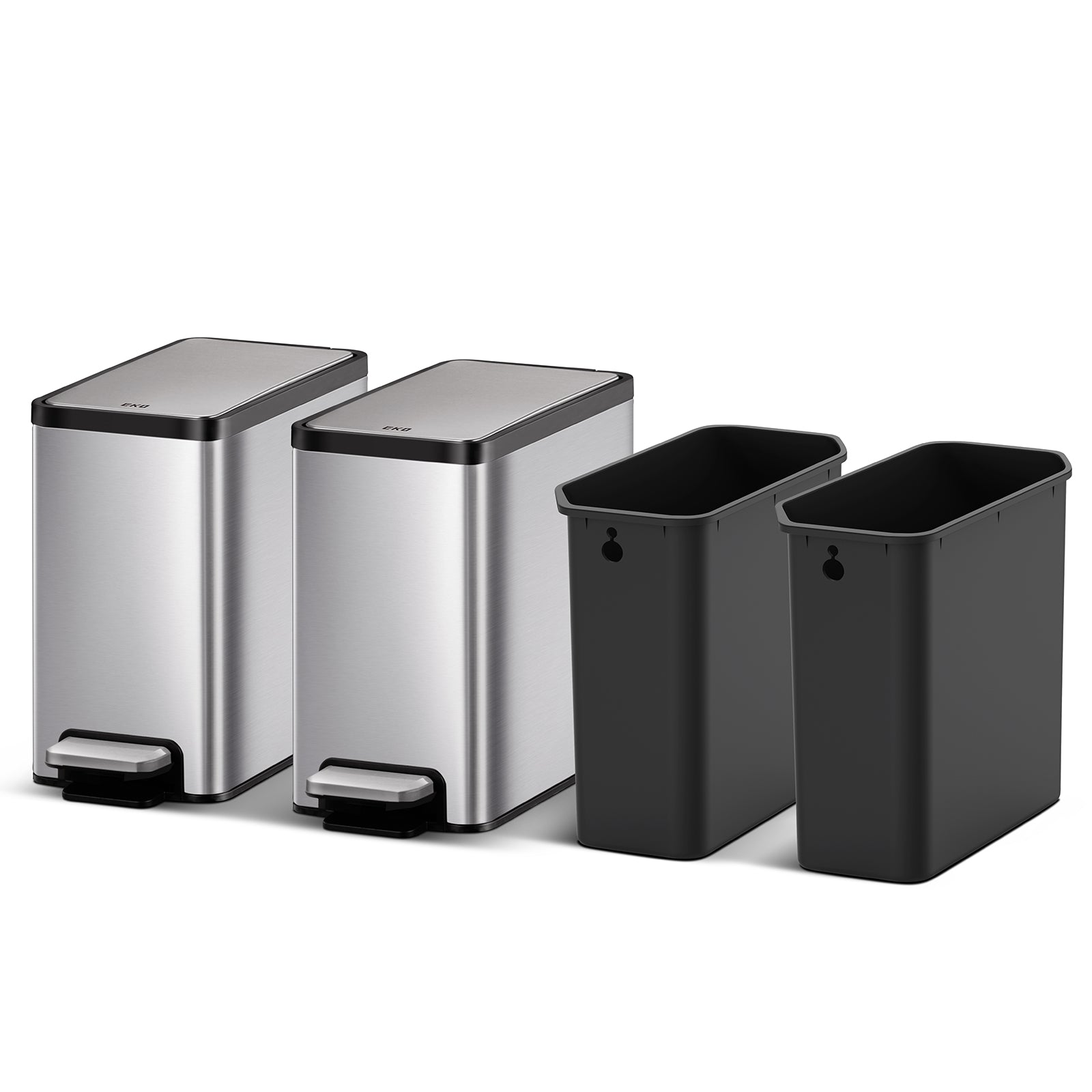 eko-ecocasa-ii-slim-step-trash-can-2-pack-6l-1-6-gal-each-with-fingerprint-resis image 3