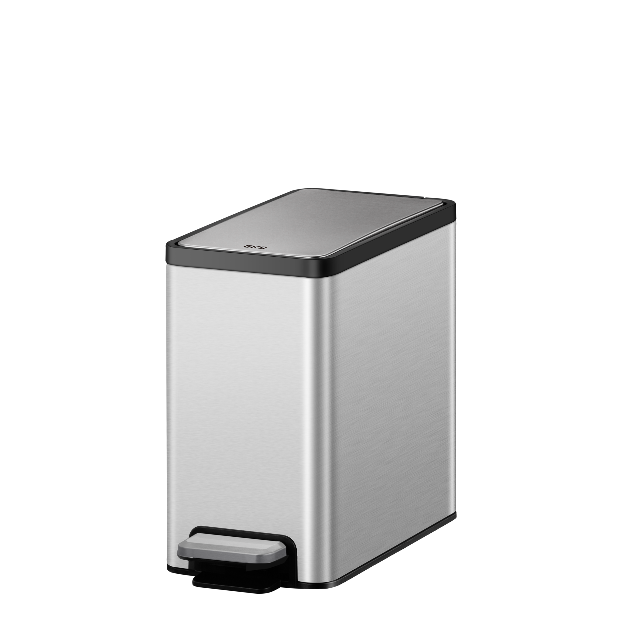 eko-ecocasa-ii-slim-step-can-with-liner-6l-1-6-gal-matte-stainless-steel image 1