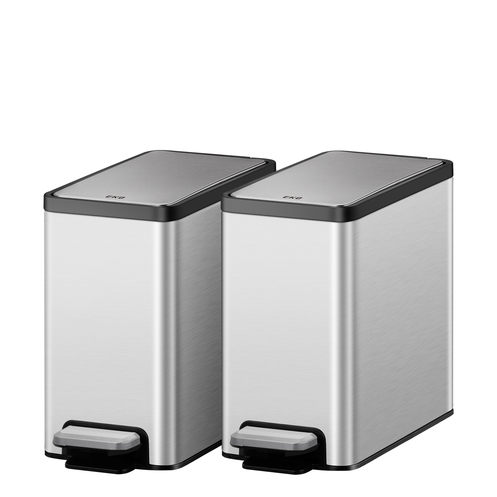 eko-ecocasa-ii-slim-step-trash-can-2-pack-6l-1-6-gal-each-with-fingerprint-resis image 1