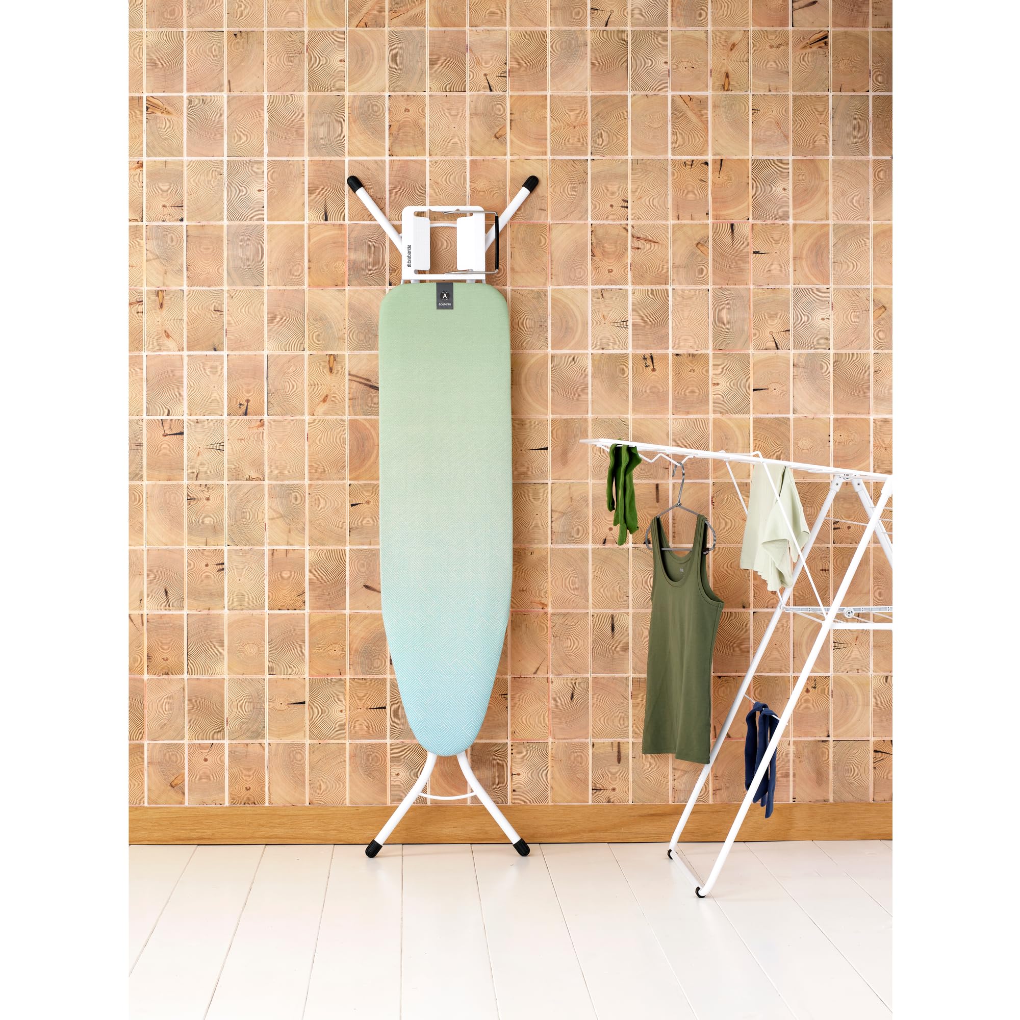 brabantia-compact-ironing-board-with-steam-iron-rest-size-a-fairtrade-cover-adju image 3