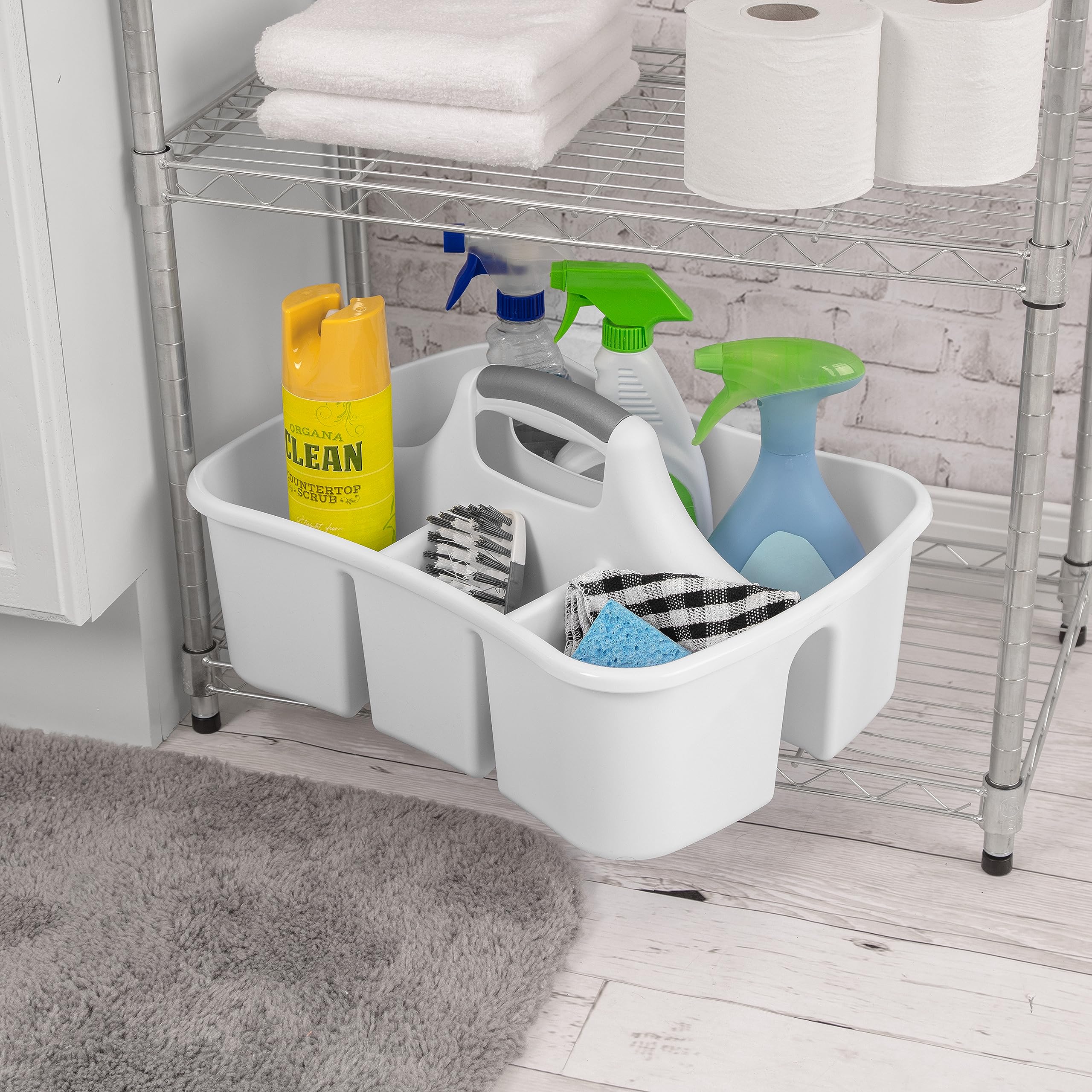 sterilite-divided-ultra-caddy-6-pack-plastic-storage-tote-for-under-sink-bathroo image 3
