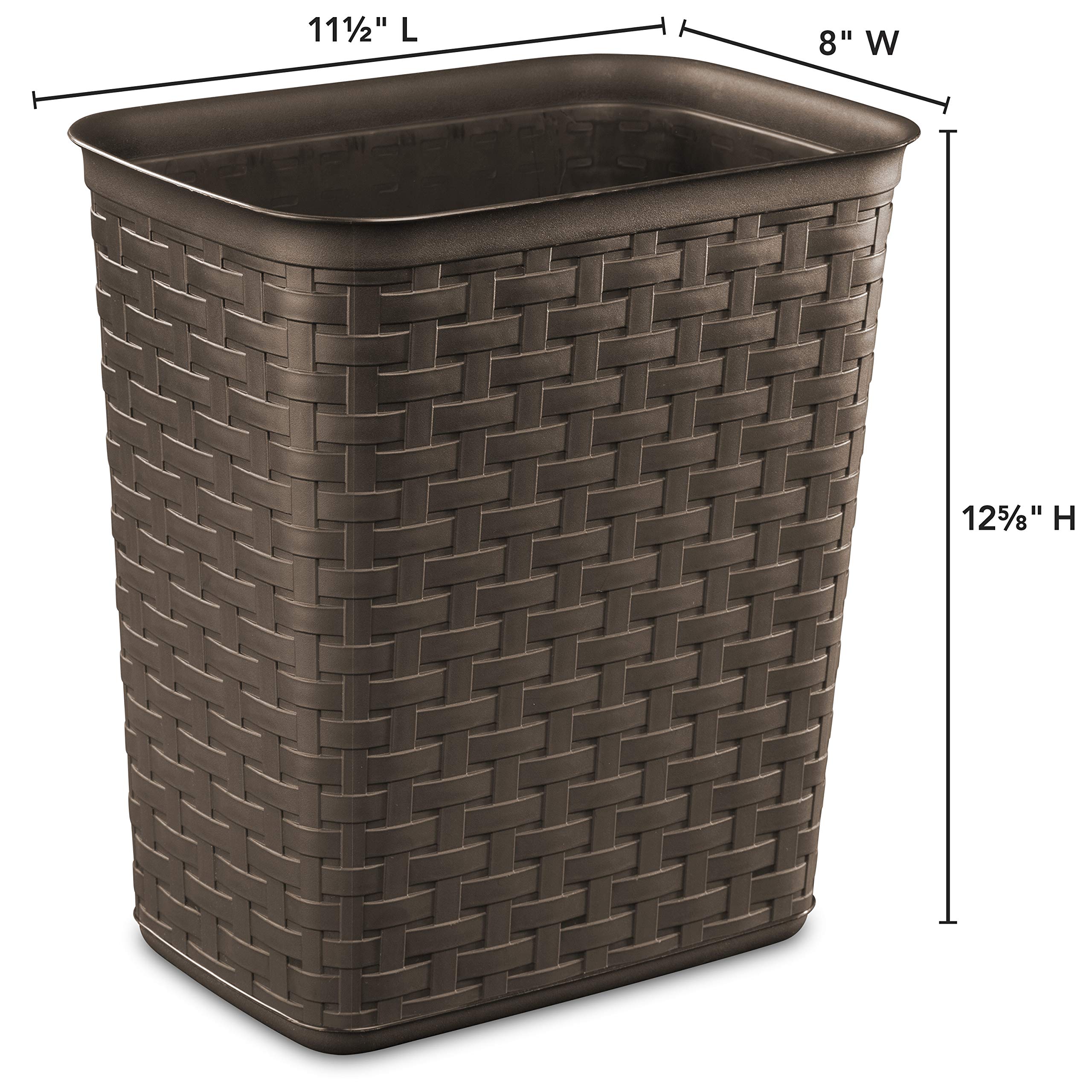 sterilite-3-4-gallon-weave-wastebasket-6-pack-espresso-brown-decorative-small-tr image 3