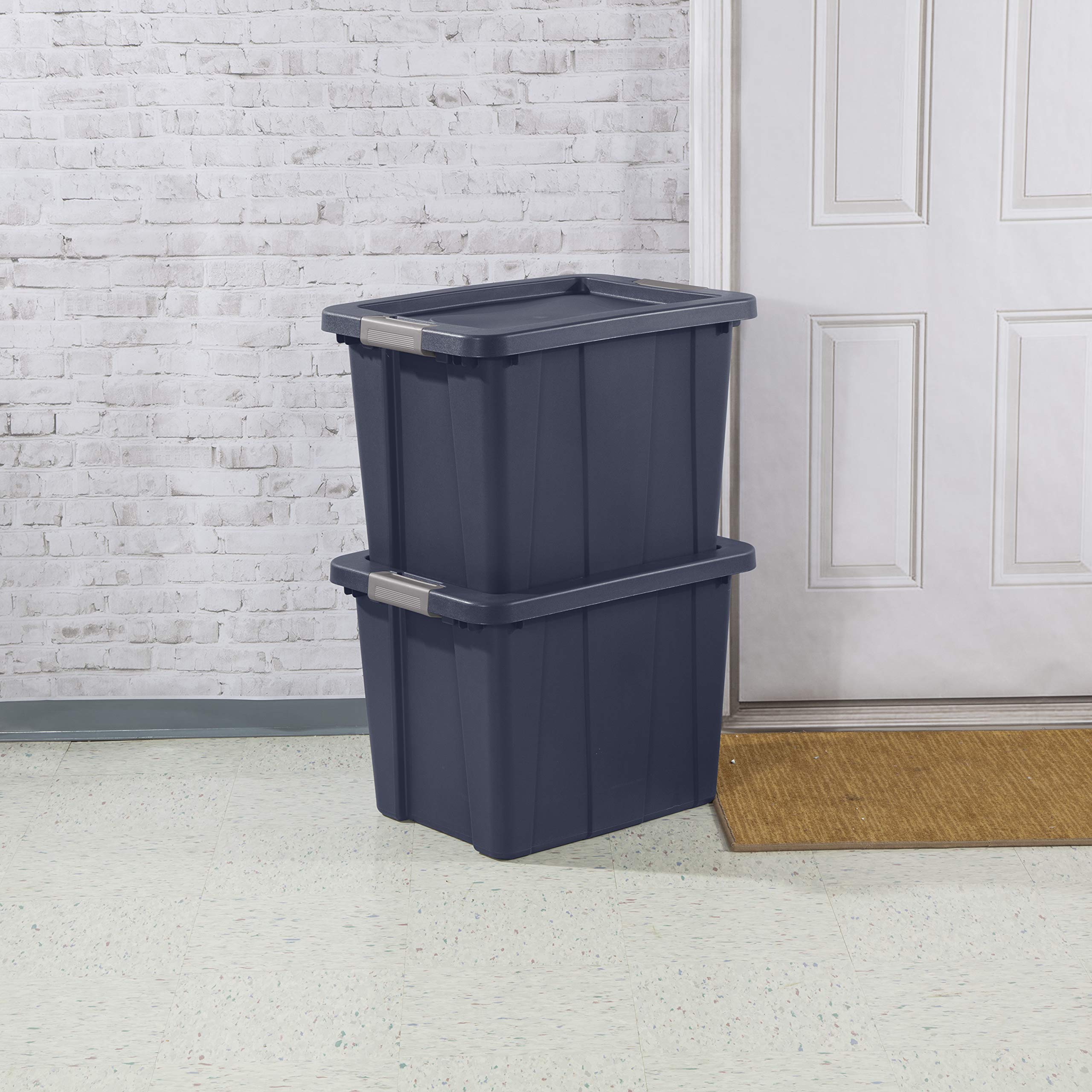 sterilite-18-gal-latching-tuff1-storage-tote-stackable-blue-6-pack image 4
