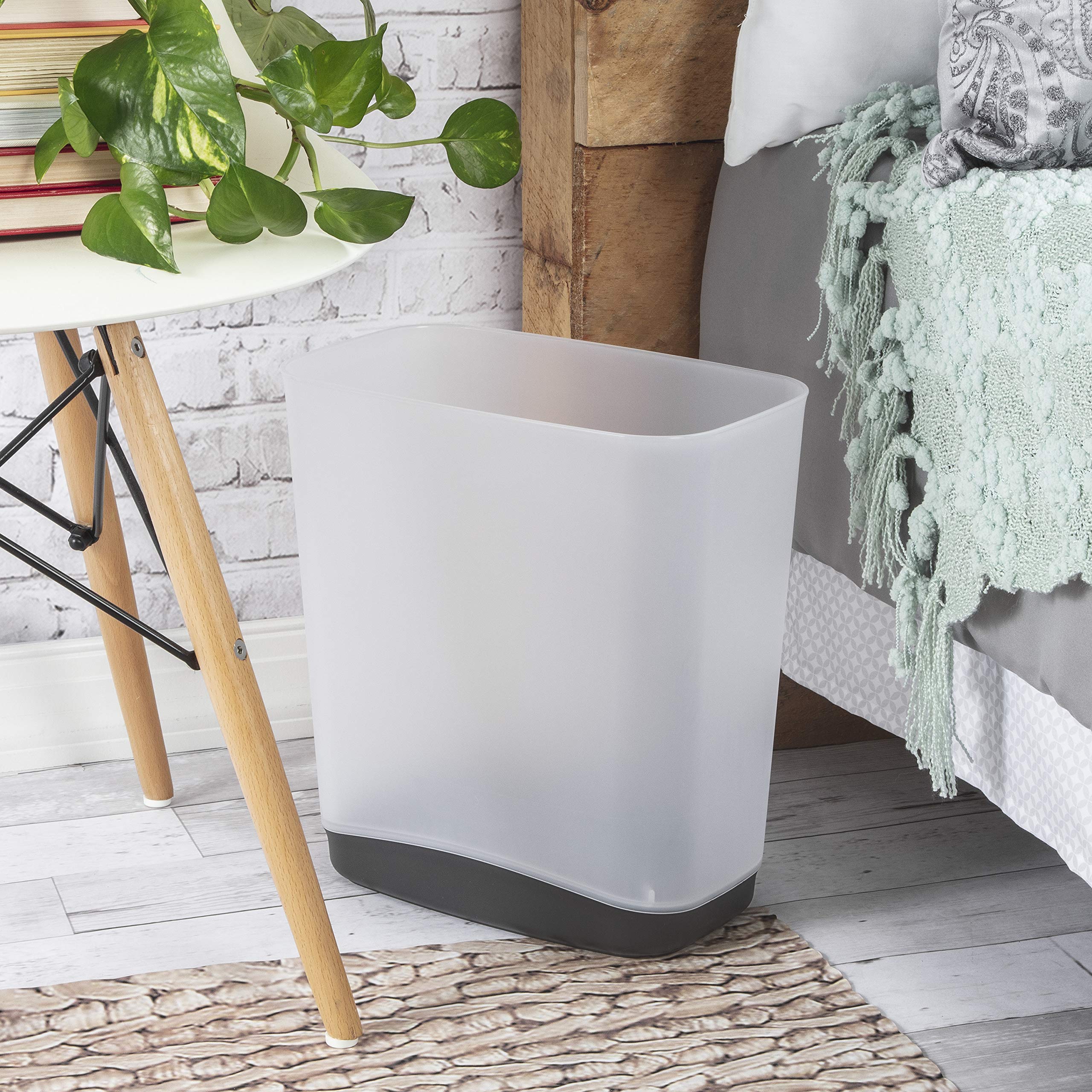 sterilite-3-3-gallon-slim-wastebasket-clear-with-gray-base image 3