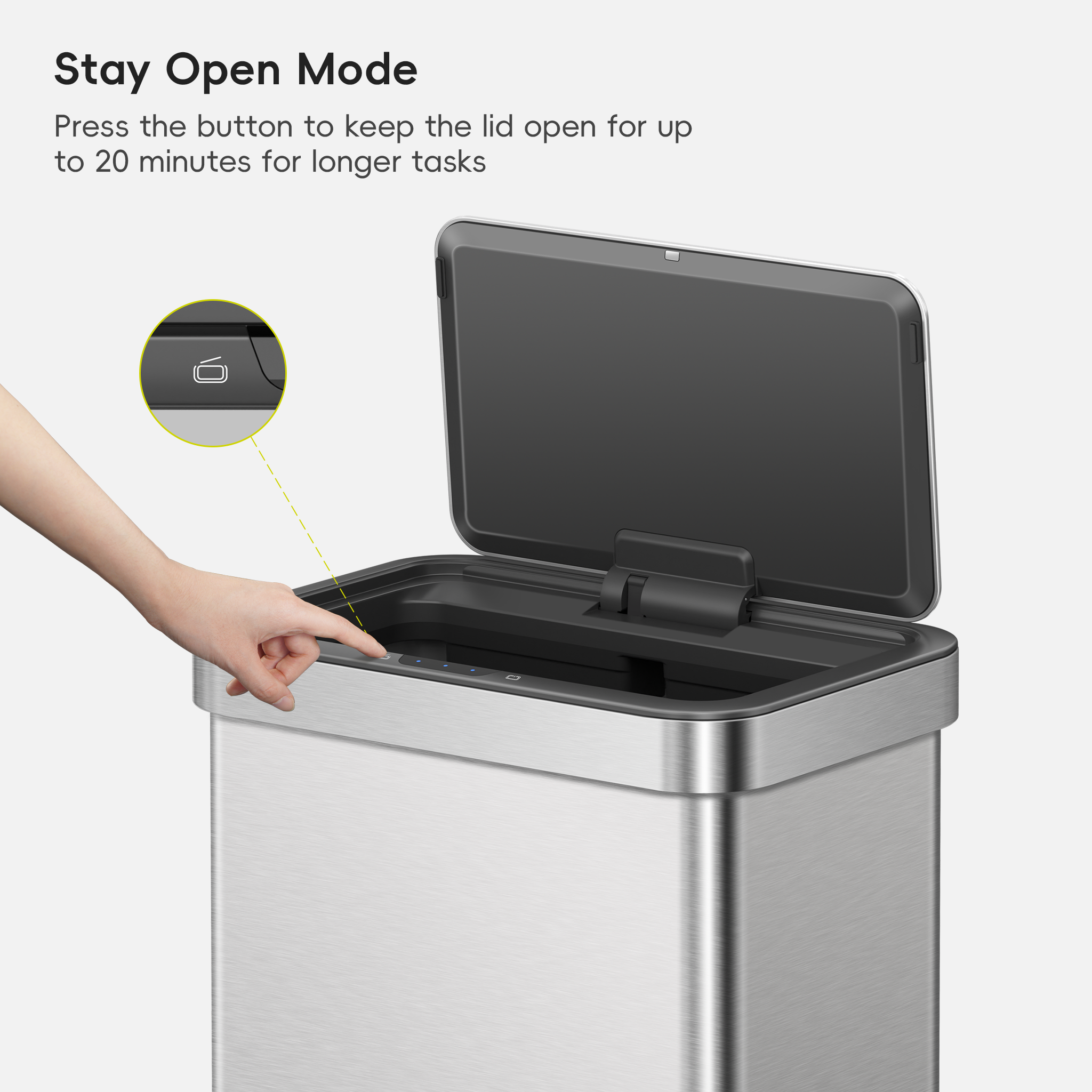 eko-nova-21-gallon-80-liter-stainless-steel-motion-sensor-trash-can image 6