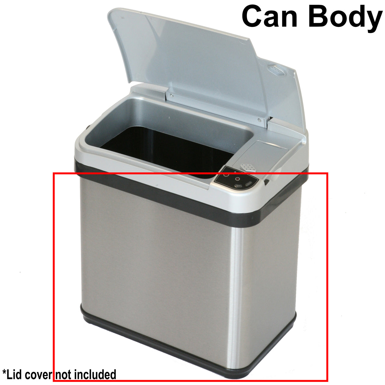 itouchless-mt02ss-replacement-trash-can-body-2-5-gallon-stainless-steel image 1