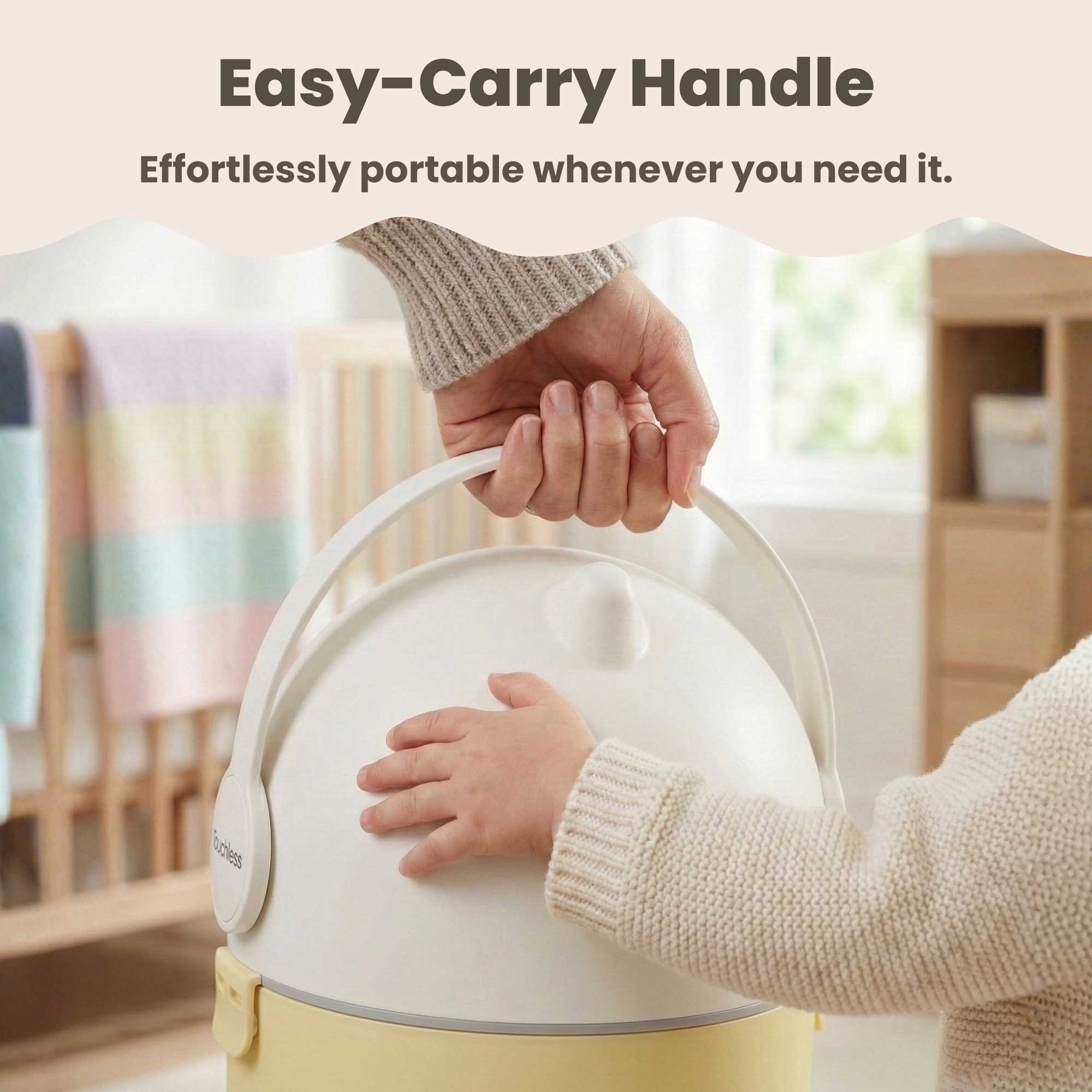 itouchless-odorless-diaper-pail-4-gallon-sand-almond-odor-locking-ball-system image 6