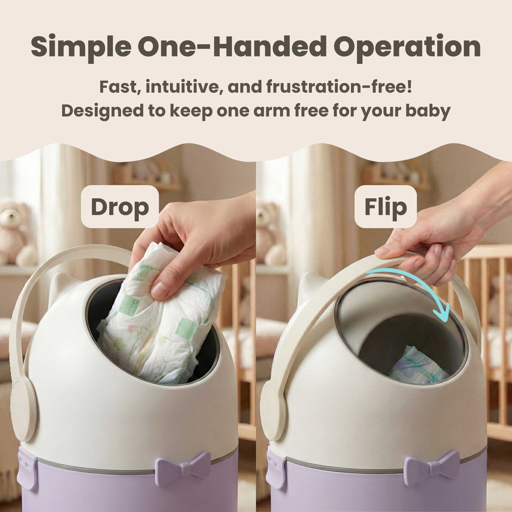 itouchless-odorless-diaper-pail-pastel-orchid-4-gallon-odor-sealing-diaper-dispo image 3