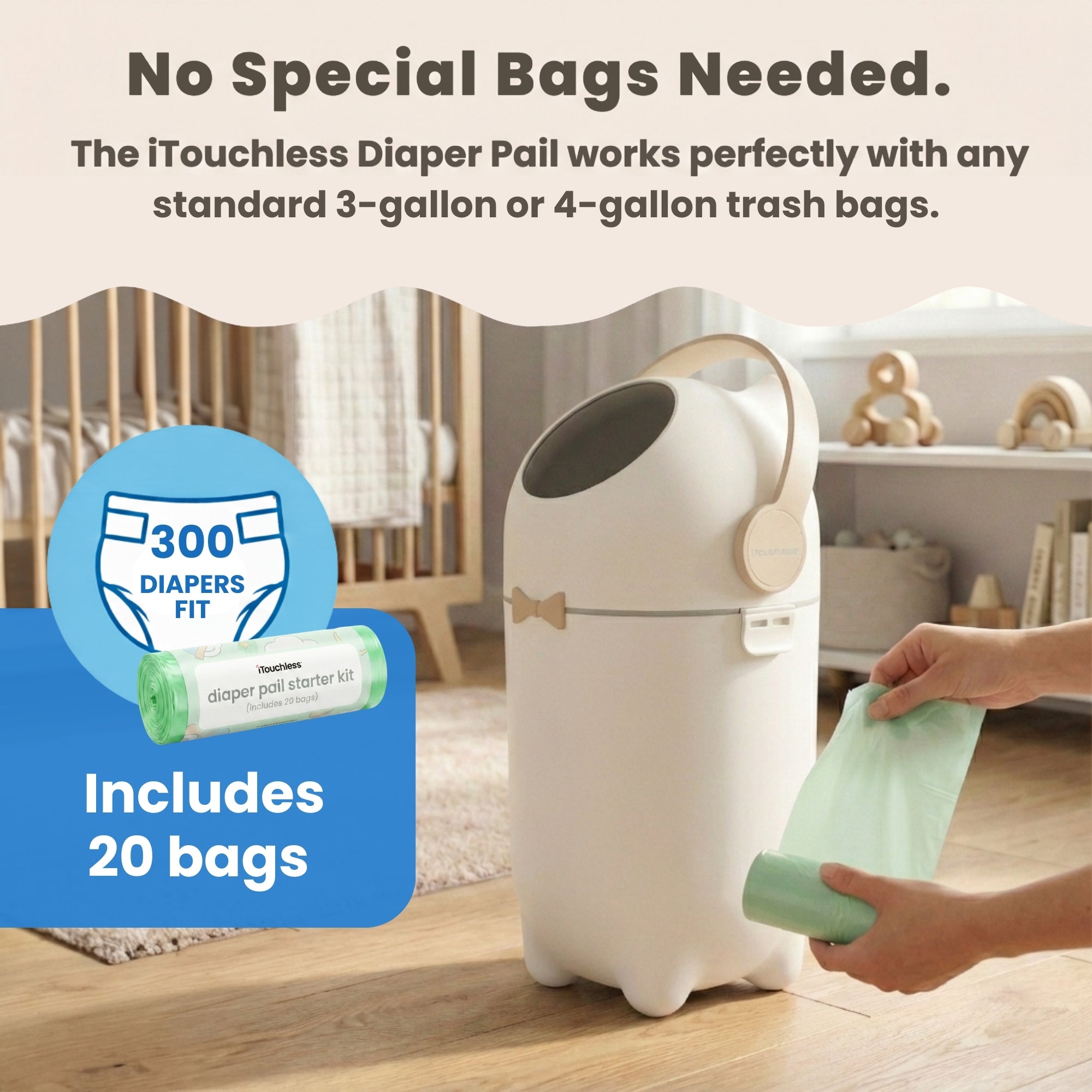itouchless-odorless-diaper-pail-boho-white image 7