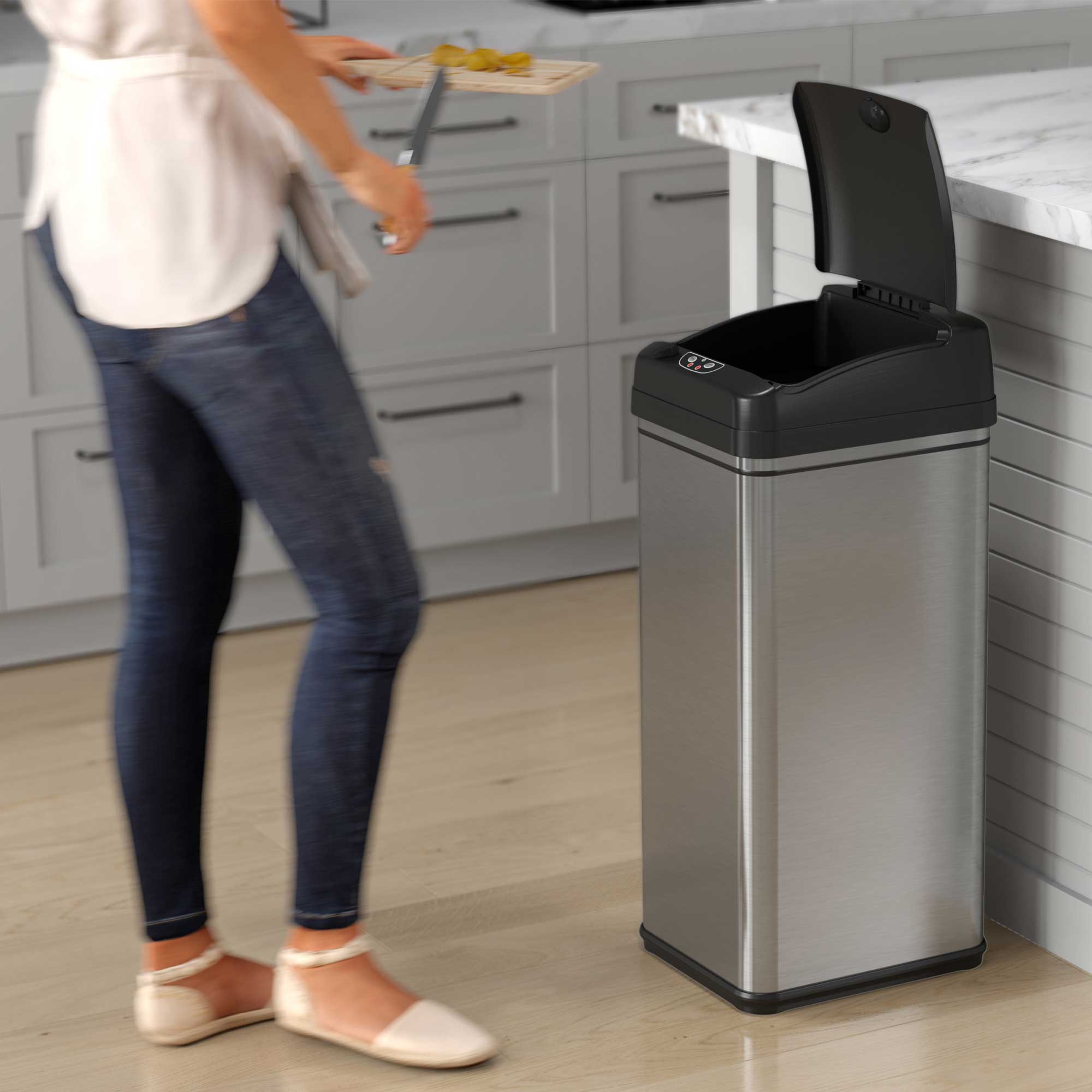 itouchless-13-gallon-stainless-steel-sensor-kitchen-trash-can-with-absorbx-odor- image 5