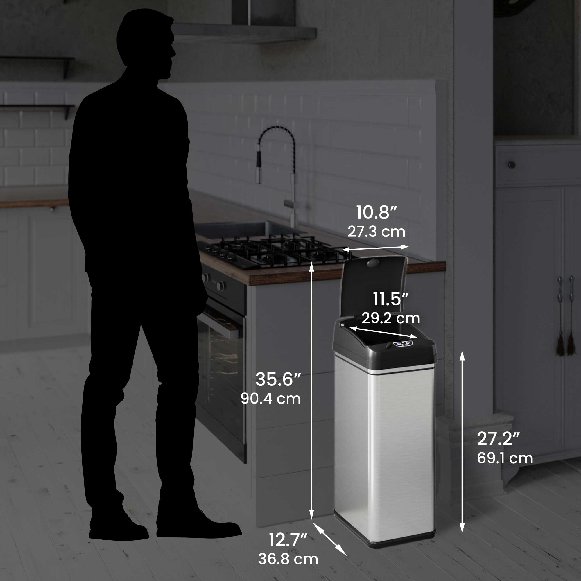 itouchless-13-gallon-stainless-steel-dog-proof-sensor-trash-can-with-petguard-li image 6