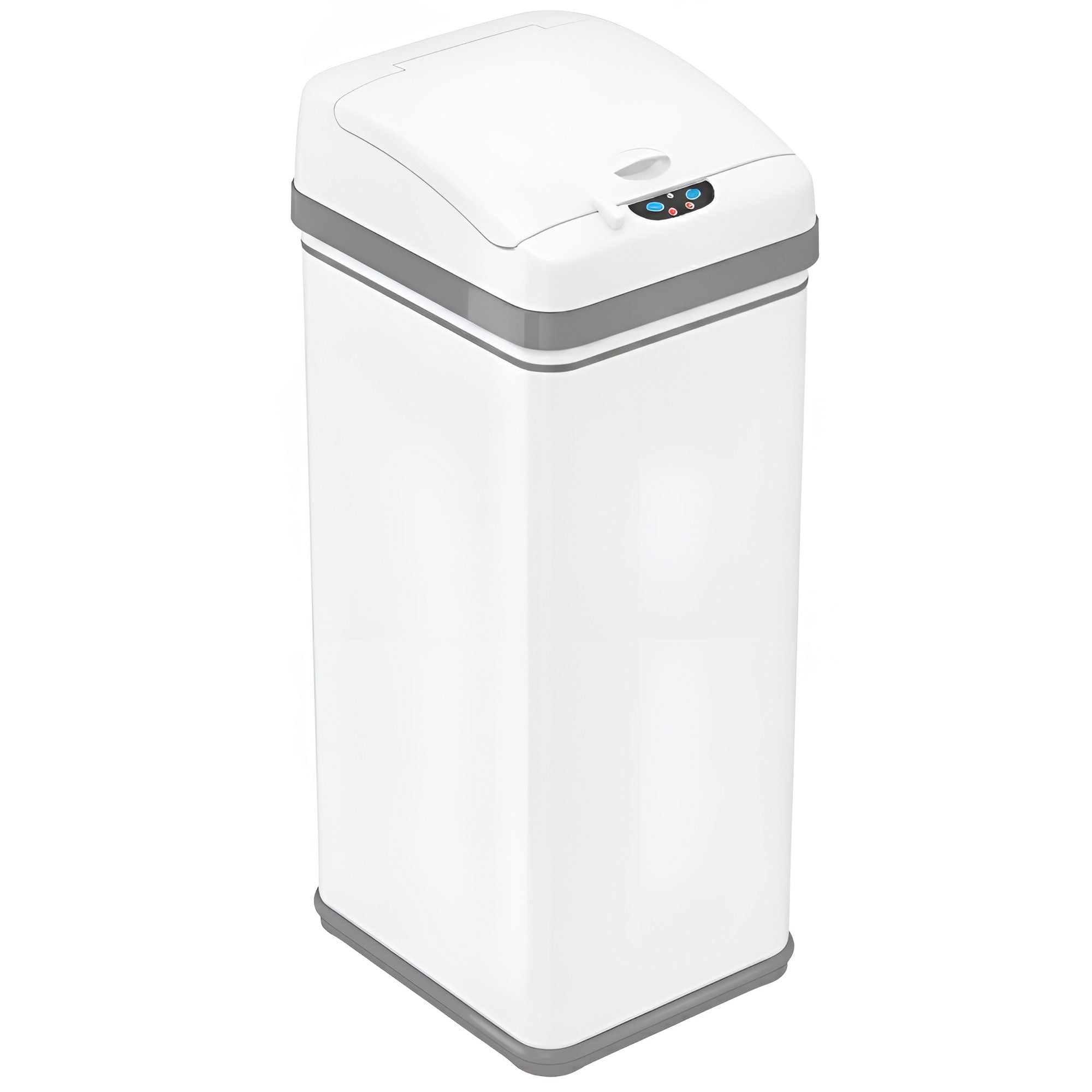 itouchless-50-liter-13-gallon-chalk-white-stainless-steel-sensor-kitchen-trash-c image 1