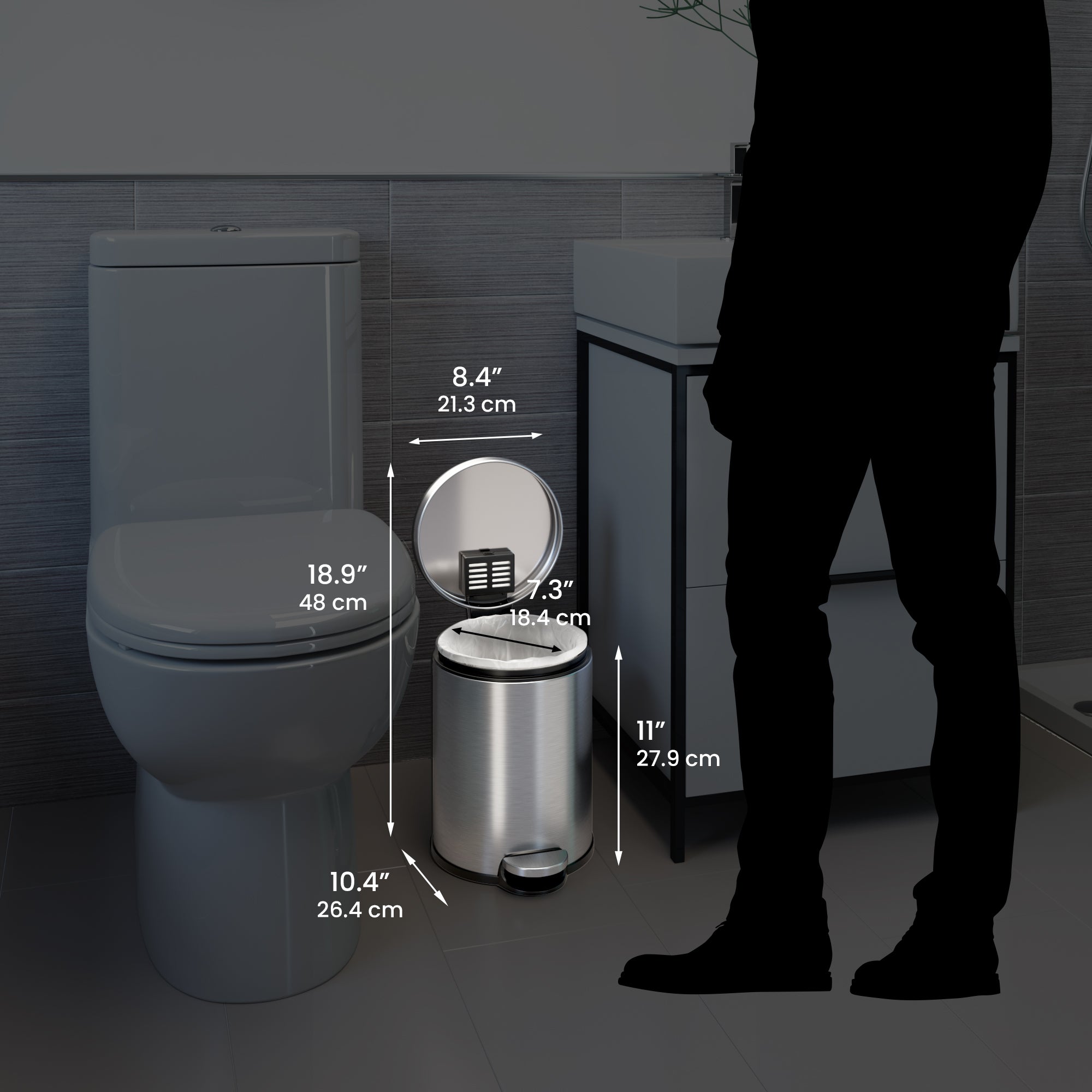 itouchless-5-liter-1-32-gallon-softstep-stainless-steel-round-step-bathroom-tras image 6