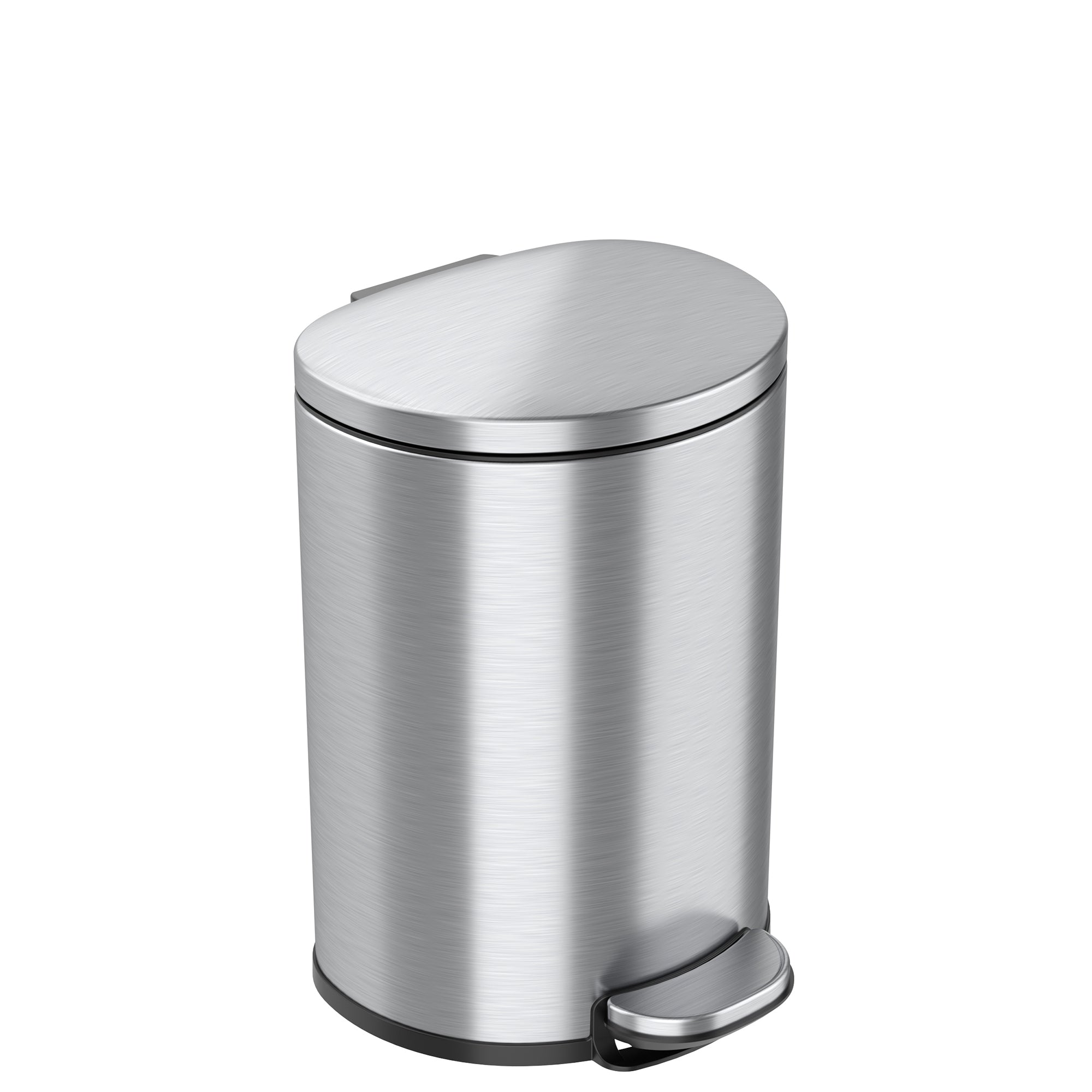 itouchless-11l-3-gal-softstep-stainless-steel-semi-round-step-bathroom-trash-can image 1