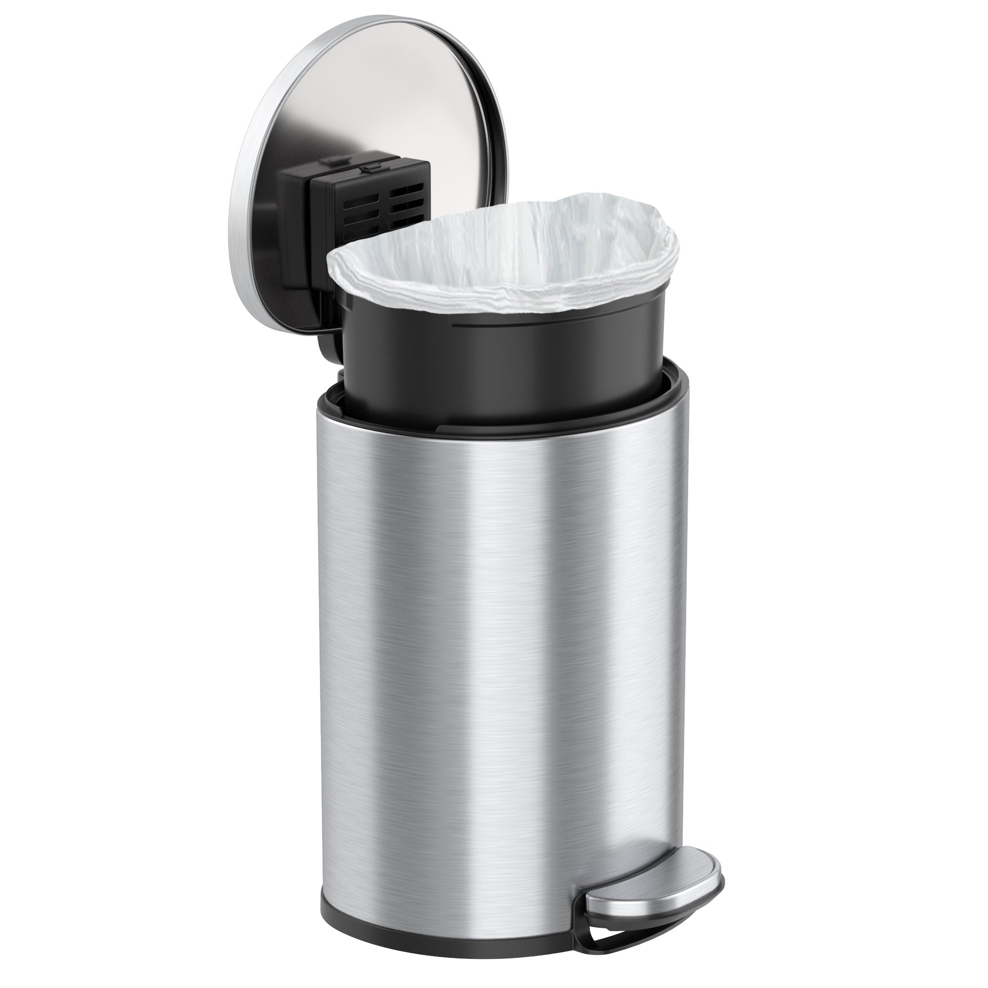 itouchless-11l-3-gal-softstep-stainless-steel-semi-round-step-bathroom-trash-can image 4