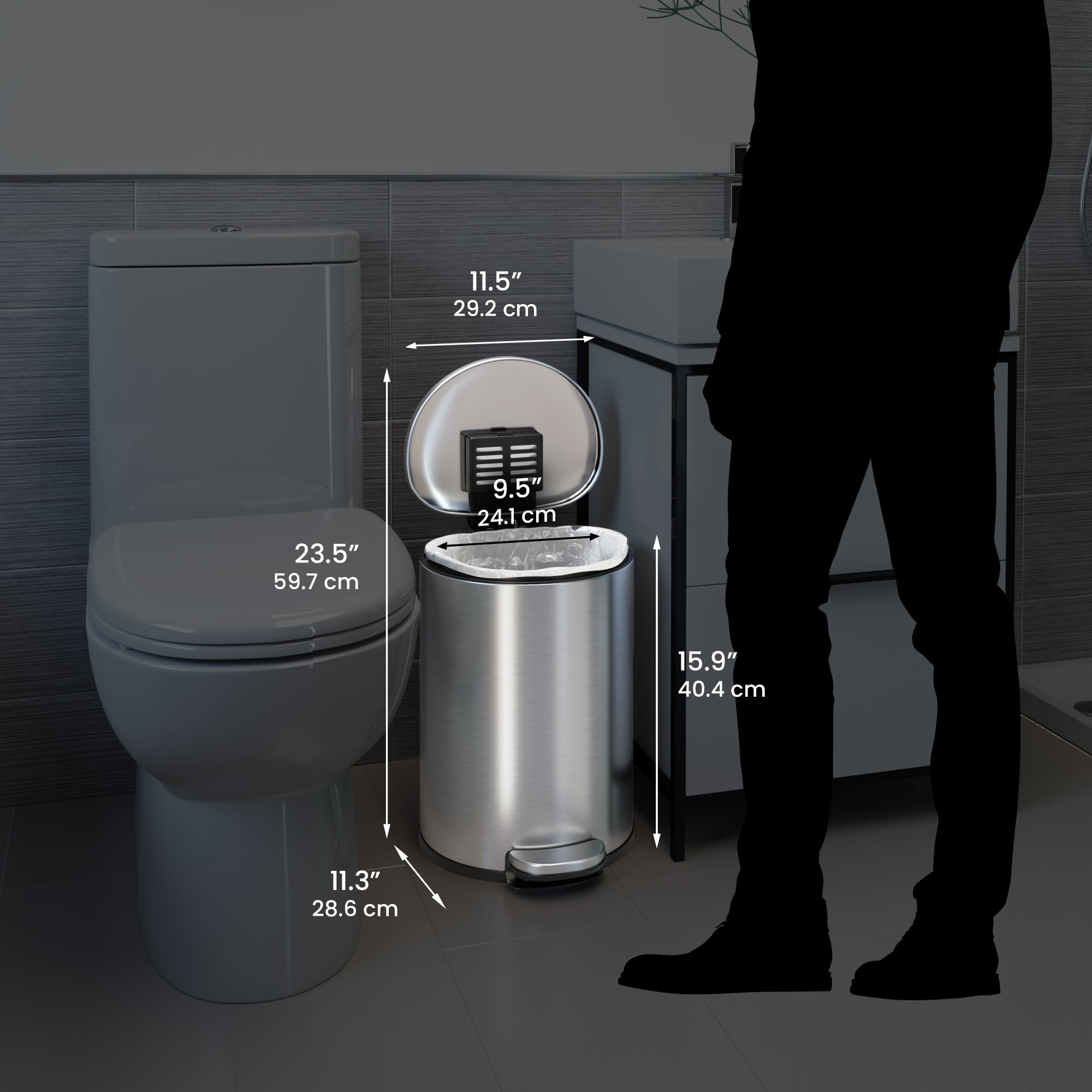 itouchless-11l-3-gal-softstep-stainless-steel-semi-round-step-bathroom-trash-can image 6