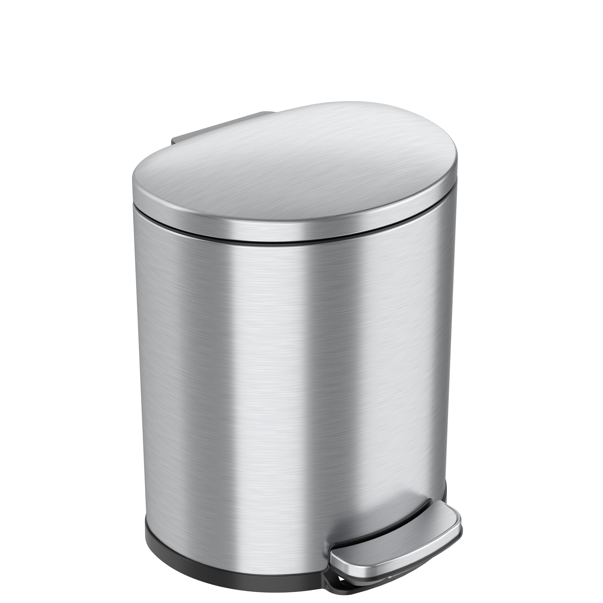 itouchless-softstep-5-gallon-semi-round-stainless-steel-step-bathroom-trash-can- image 1