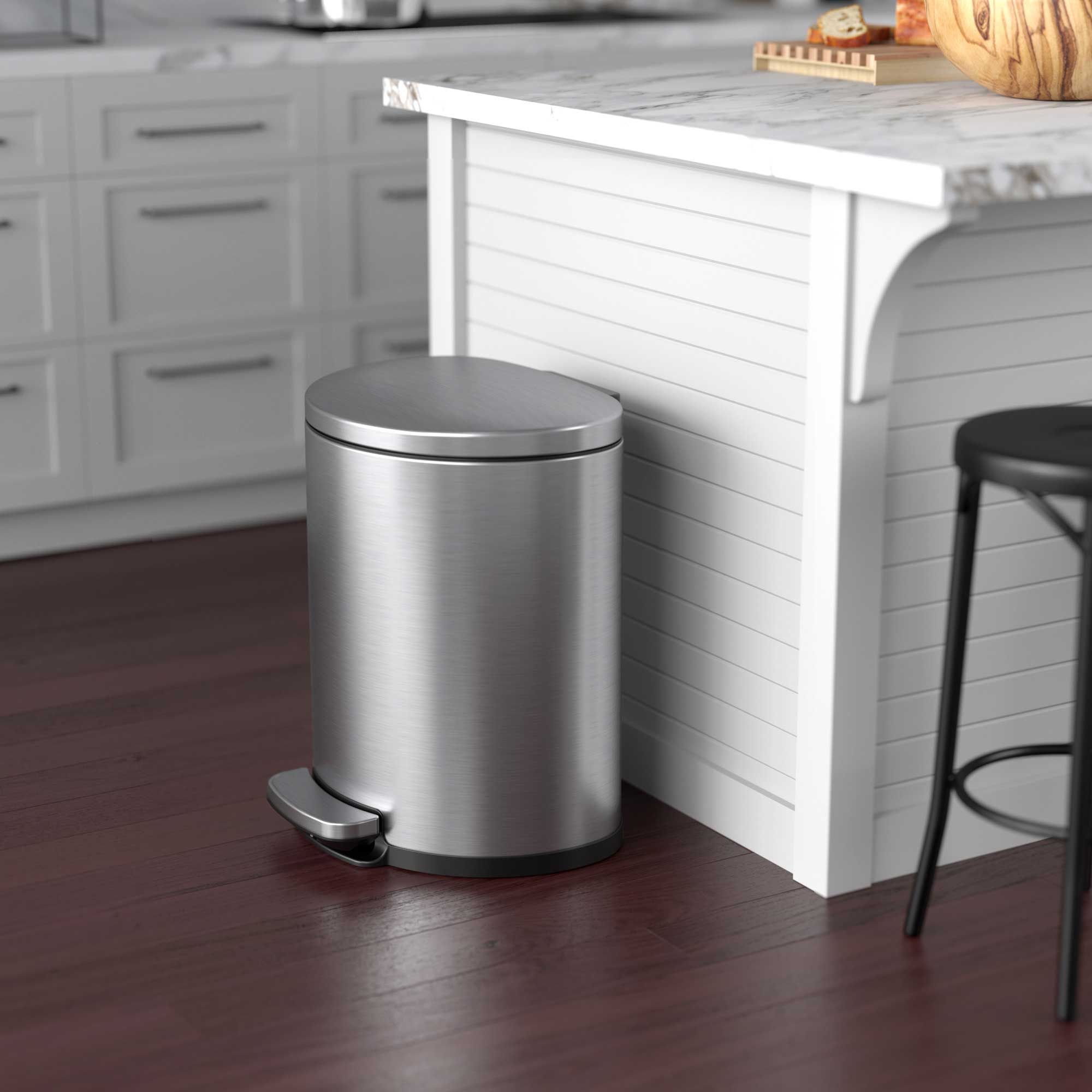 itouchless-softstep-5-gallon-semi-round-stainless-steel-step-bathroom-trash-can- image 2