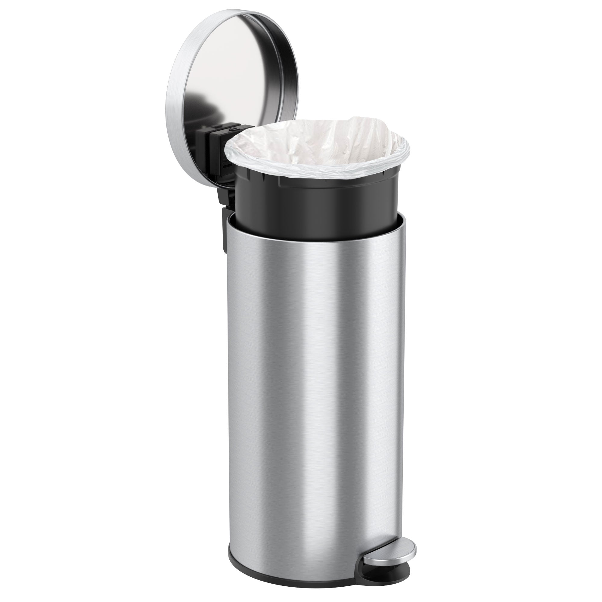 itouchless-30-liter-8-gallon-softstep-stainless-steel-round-step-pedal-kitchen-t image 4