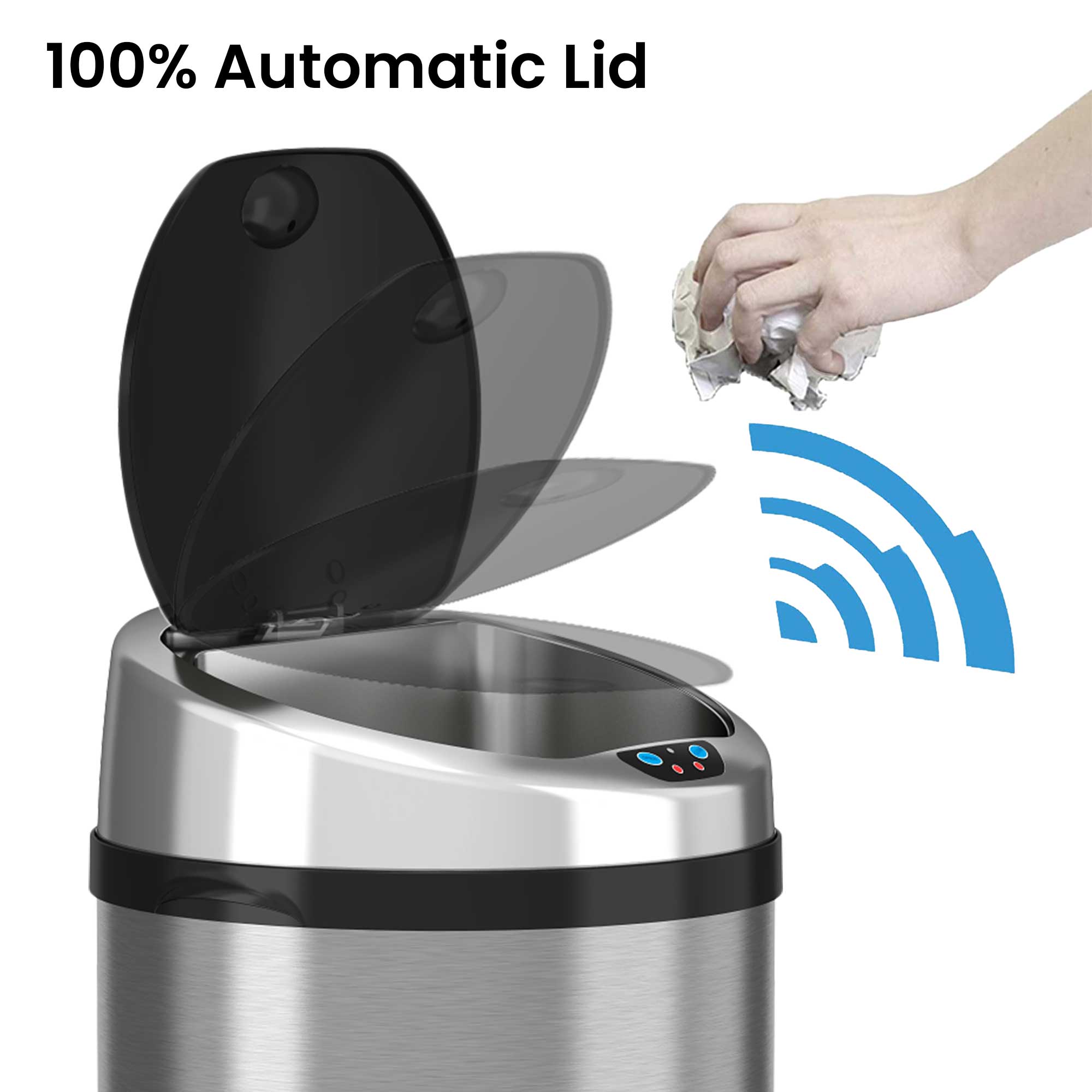 itouchless-30-liter-8-gallon-stainless-steel-round-sensor-kitchen-trash-can-with image 2