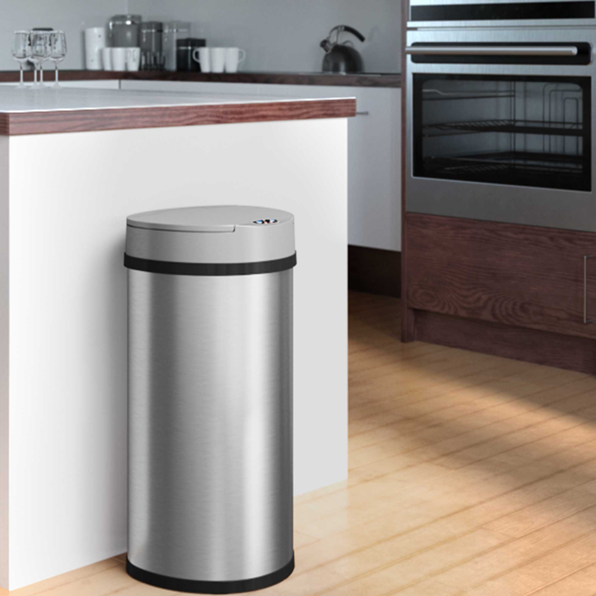 itouchless-13-gallon-50-liter-semi-round-stainless-steel-sensor-kitchen-trash-ca image 3