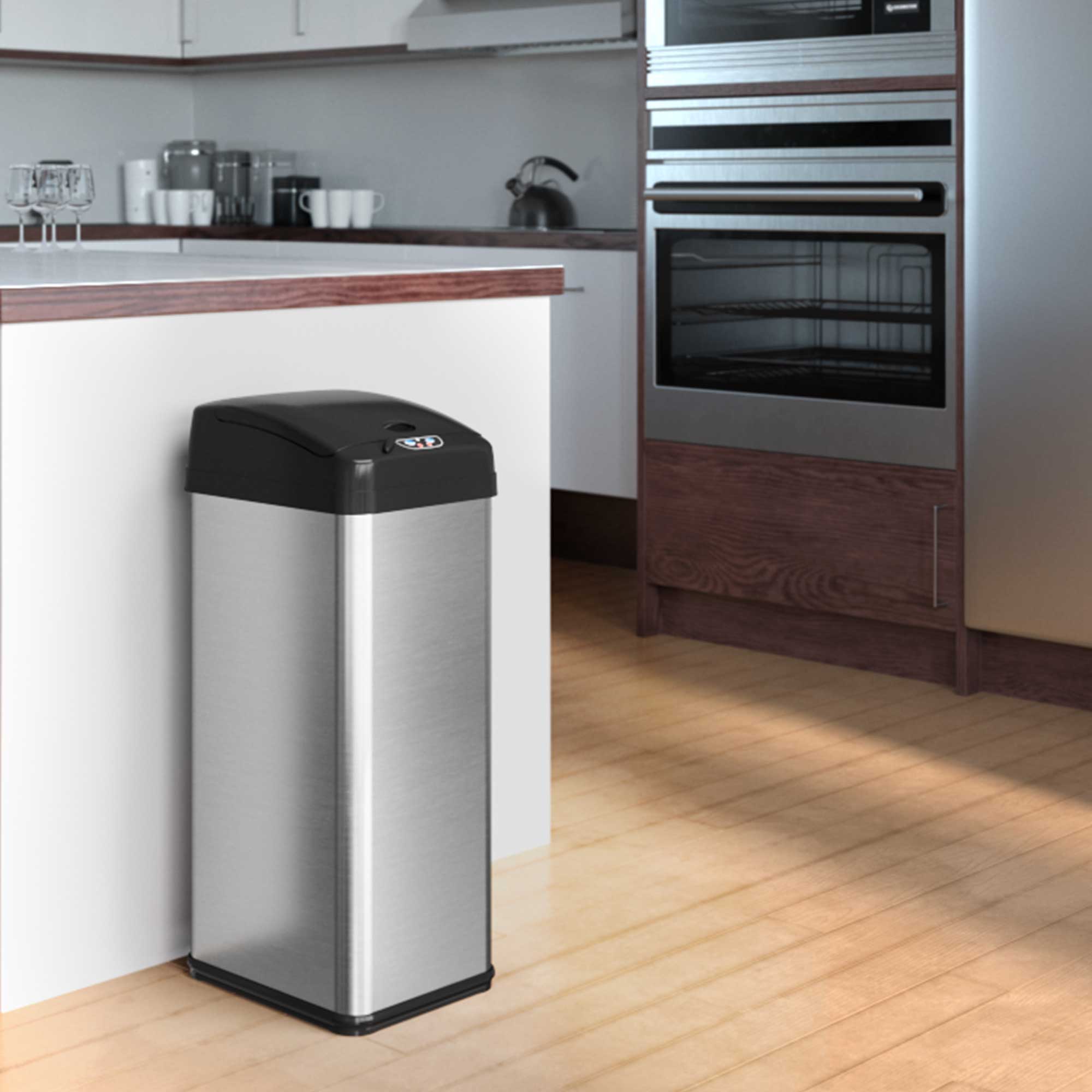 itouchless-13-gallon-extra-wide-stainless-steel-motion-sensor-trash-can-with-abs image 3