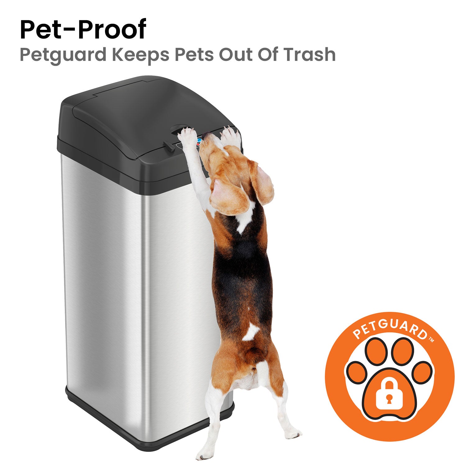itouchless-13-gallon-stainless-steel-extra-wide-dog-proof-sensor-kitchen-trash-c image 2