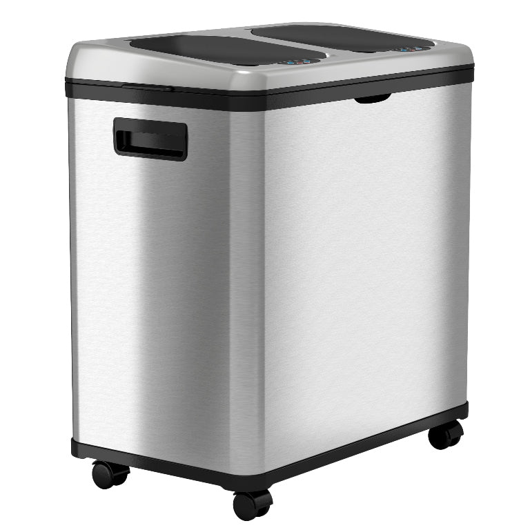itouchless-16-gallon-61-liter-stainless-steel-dual-compartment-sensor-trash-can- image 1