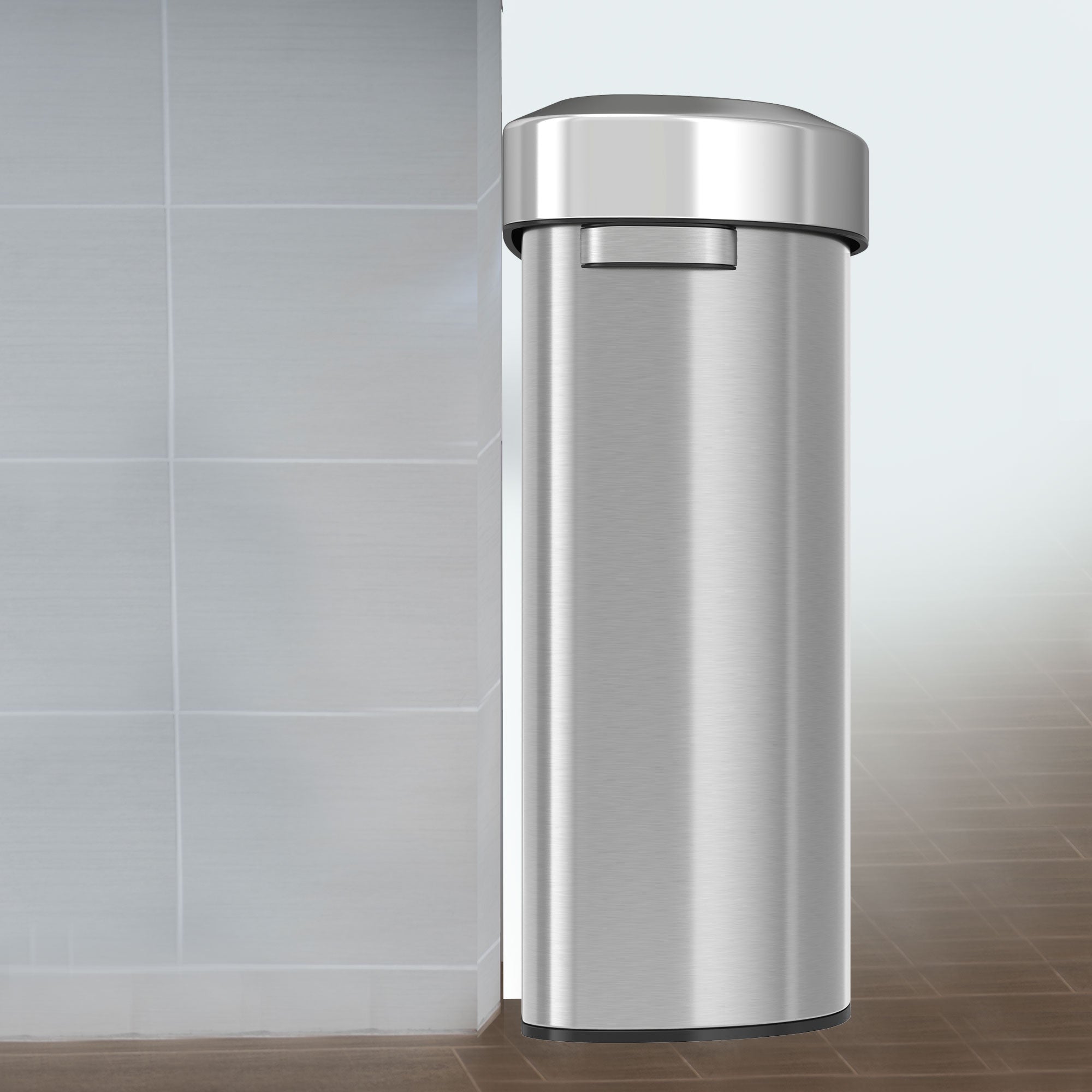 itouchless-87-liter-23-gallon-semi-round-open-top-stainless-steel-kitchen-trash- image 5