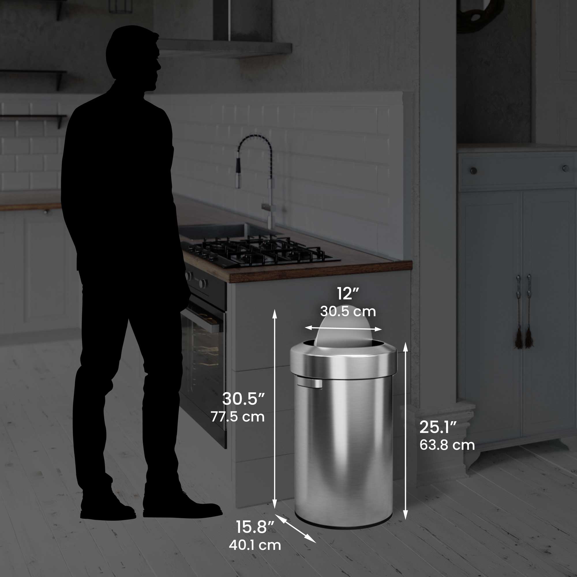 itouchless-17-gallon-64l-titan-stainless-steel-swing-open-top-kitchen-trash-can image 6