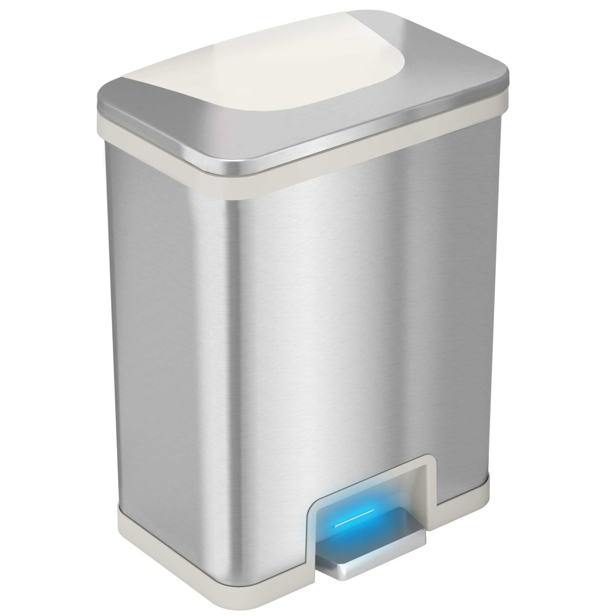 itouchless-50-liter-13-gallon-autostep-stainless-steel-sensor-kitchen-trash-can- image 1
