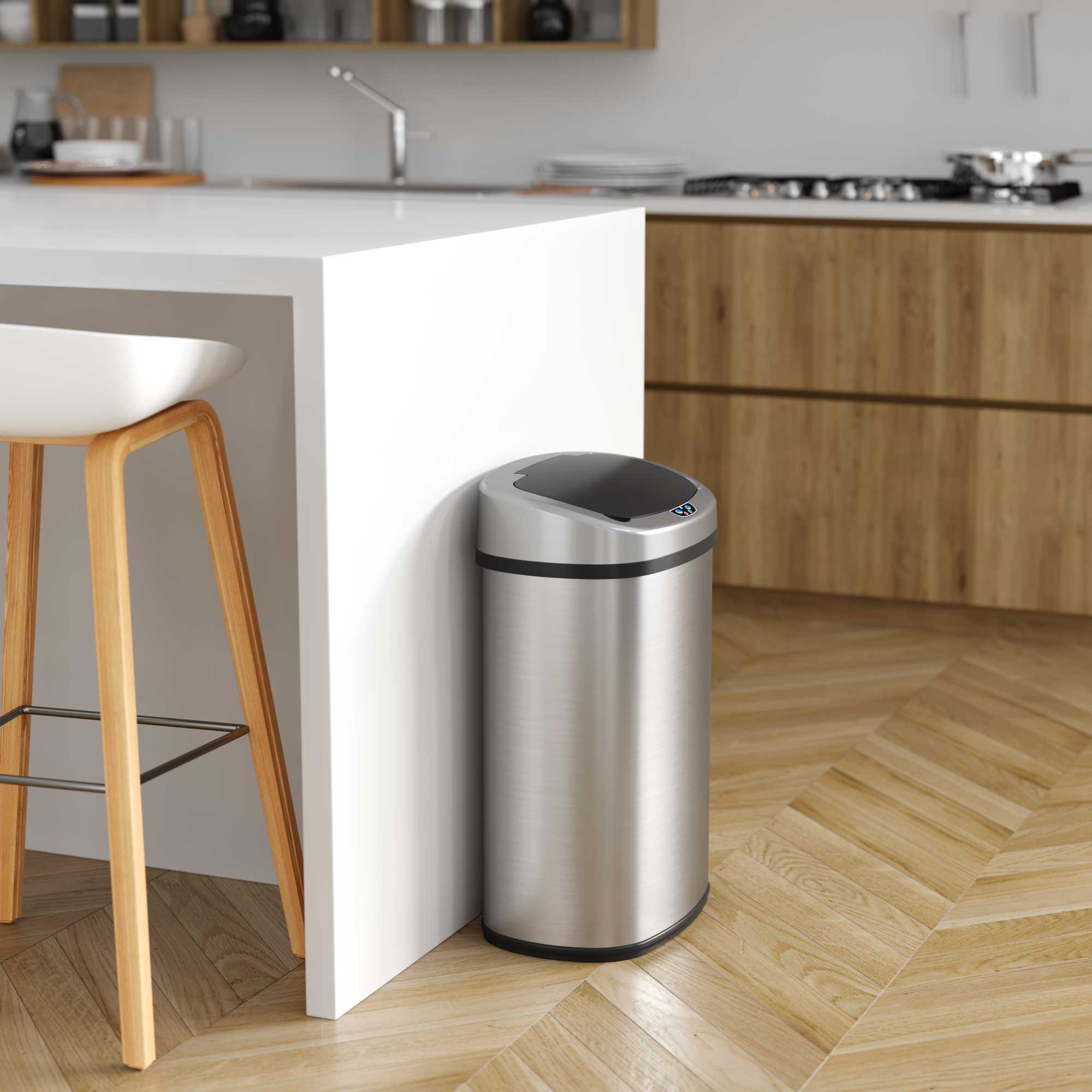 itouchless-13-gallon-oval-stainless-steel-sensor-kitchen-trash-can-with-absorbx- image 5