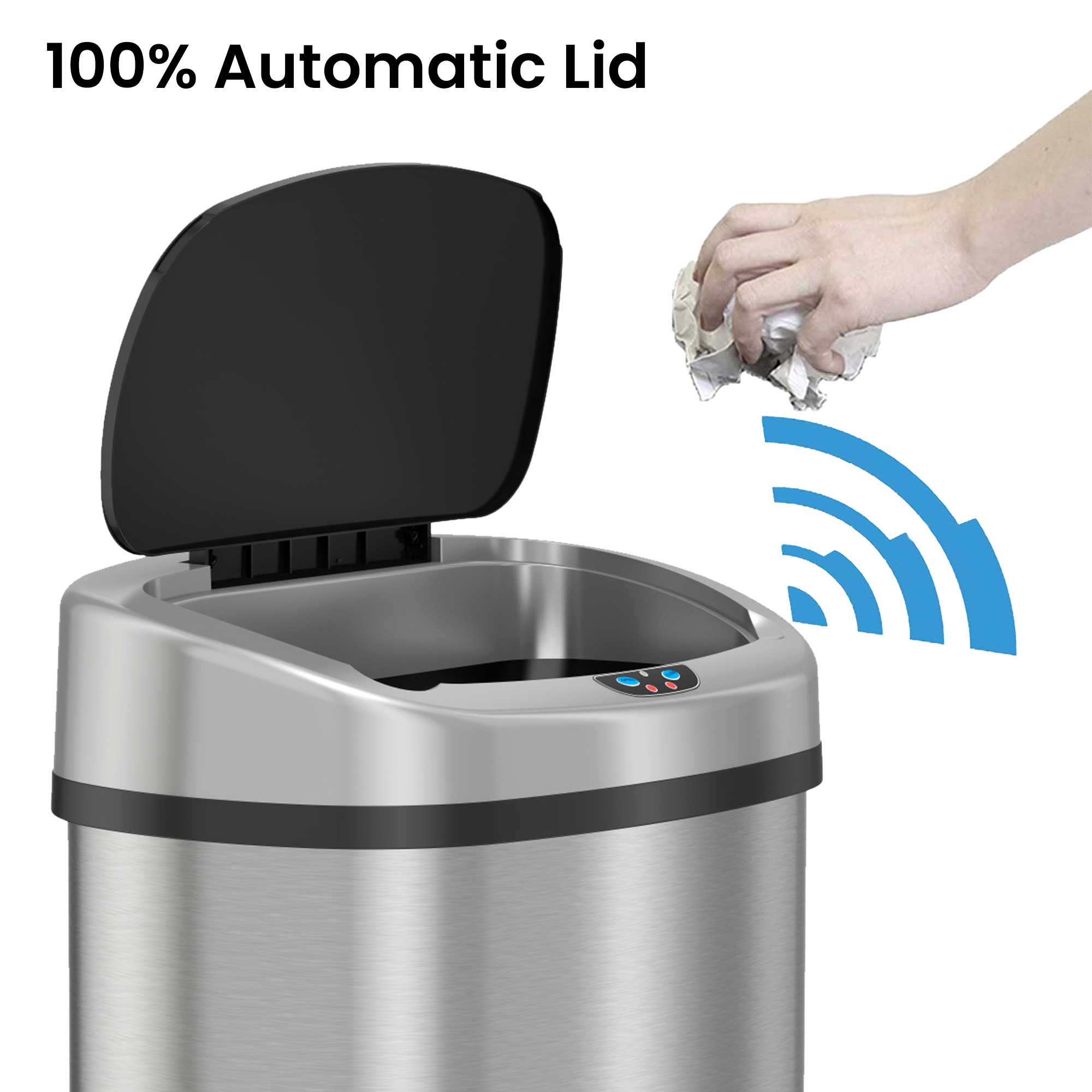 itouchless-13-gallon-50-liter-oval-stainless-steel-sensor-trash-can-with-wheels- image 3