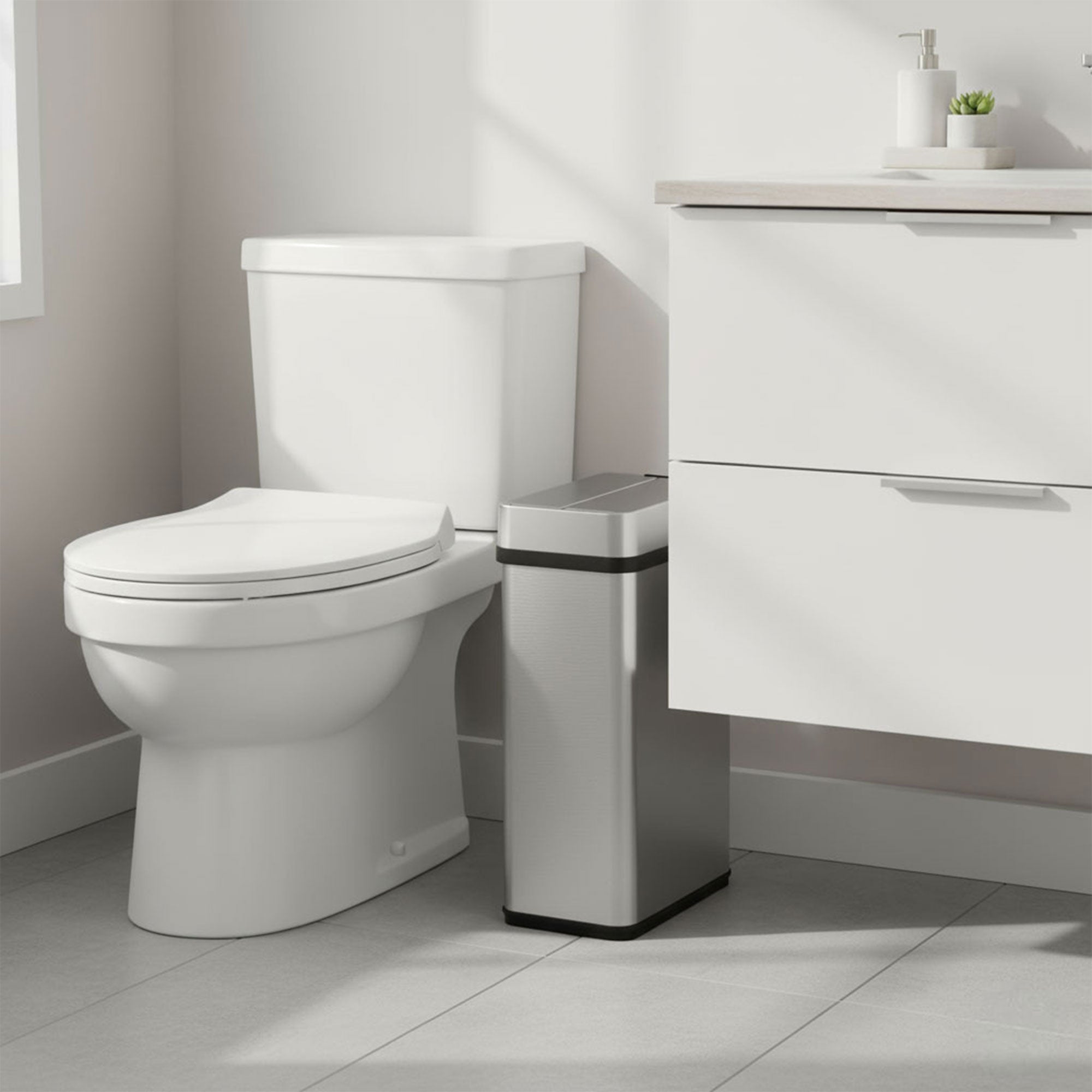 itouchless-15l-4-gal-stainless-steel-slim-sensor-bathroom-trash-can image 2