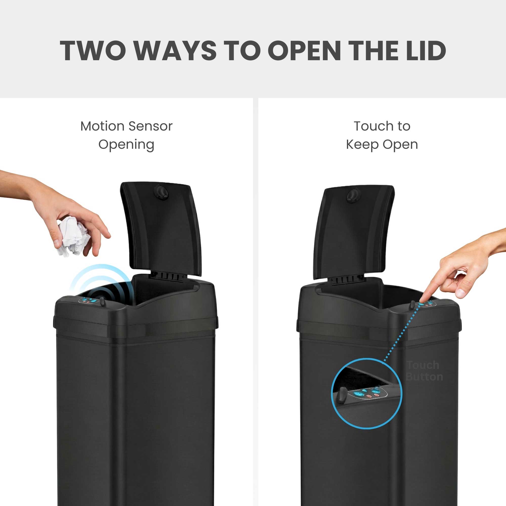 itouchless-50-liter-13-gallon-matte-black-stainless-steel-sensor-kitchen-trash-c image 3