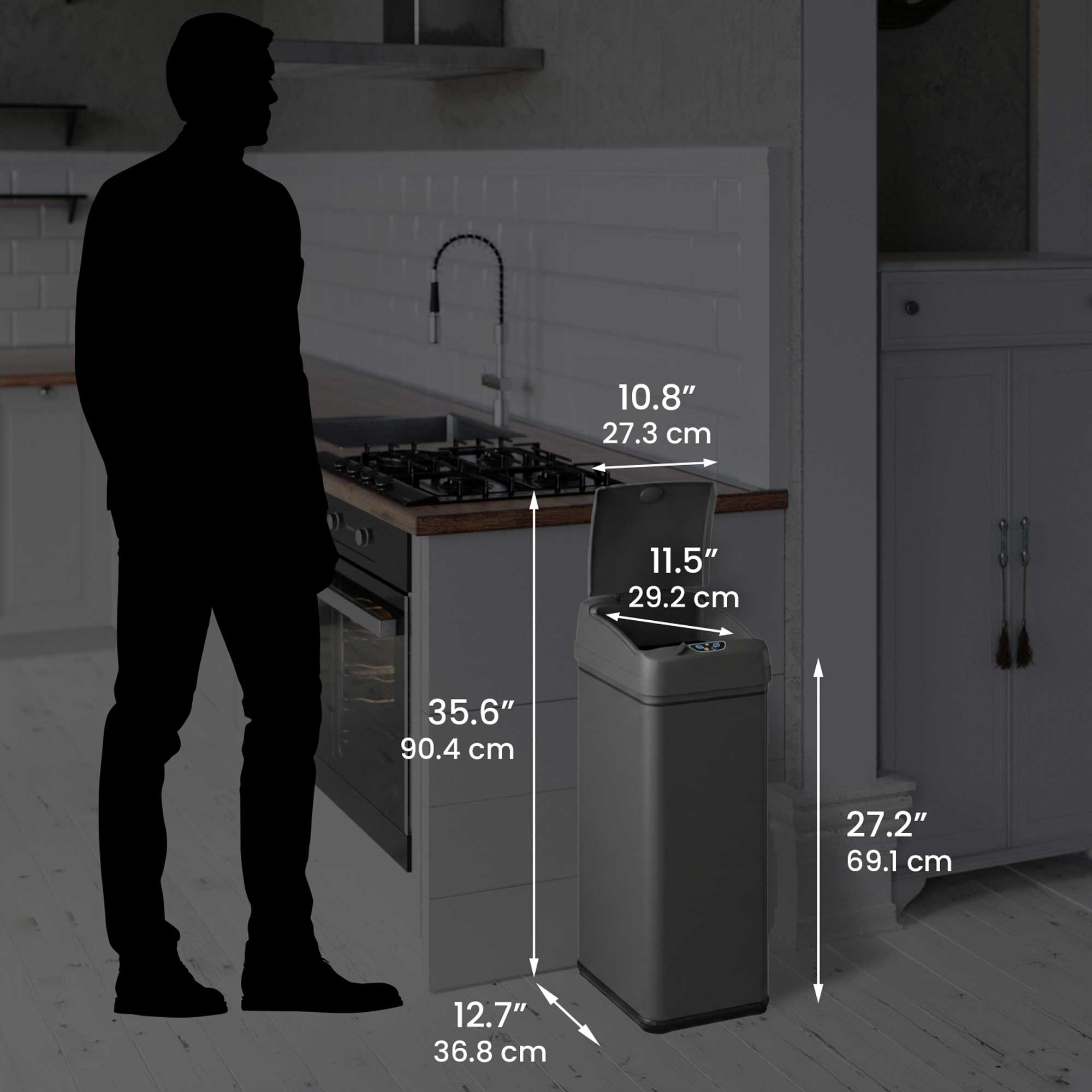 itouchless-13-gallon-gunmetal-gray-stainless-steel-sensor-kitchen-trash-can-with image 6