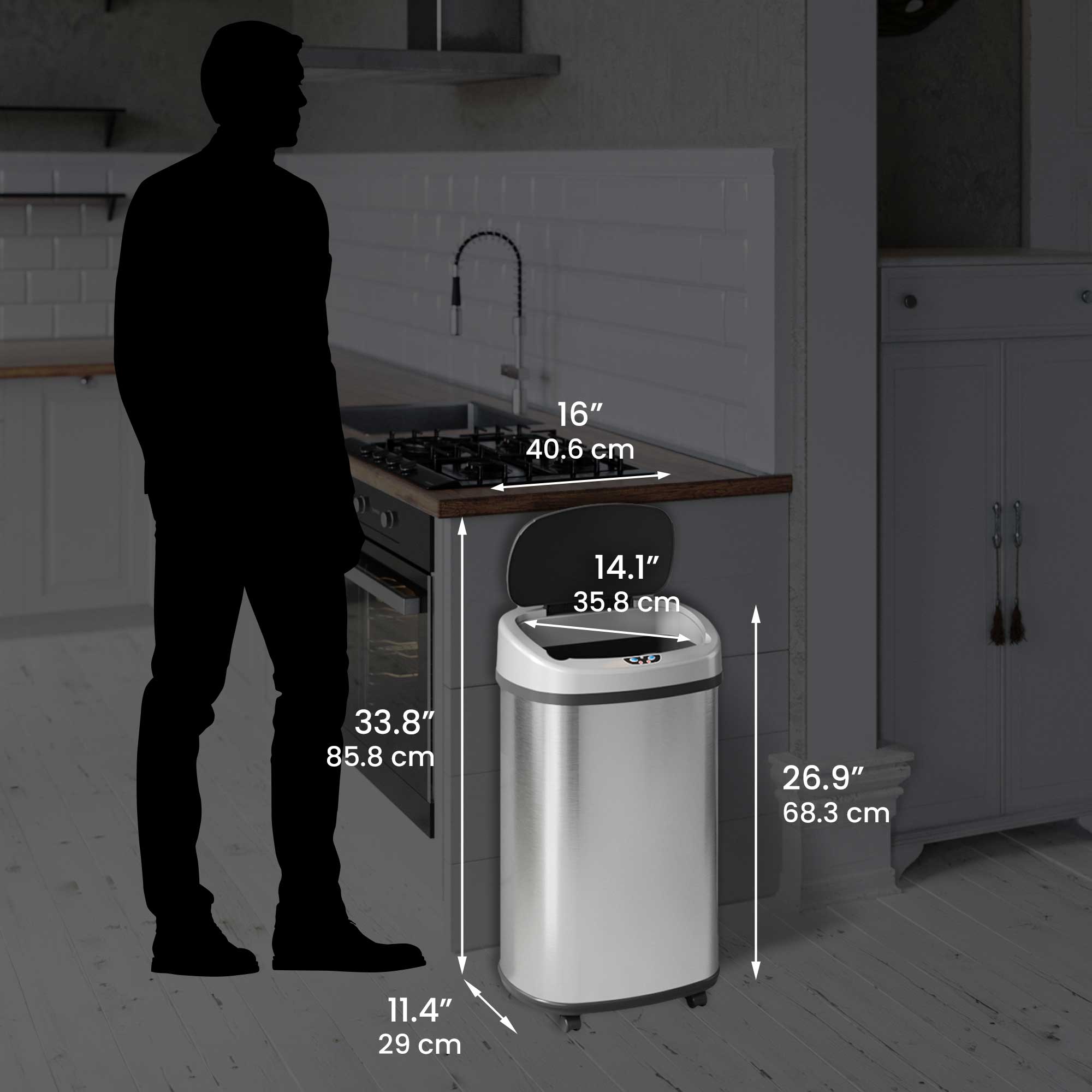 itouchless-13-gallon-50-liter-oval-stainless-steel-sensor-trash-can-with-wheels- image 6