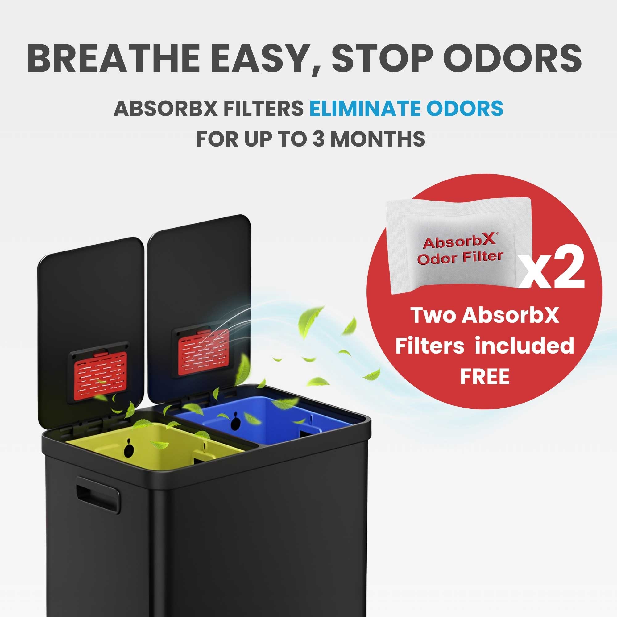 itouchless-16-gallon-60-liter-softstep-matte-black-dual-compartment-trash-and-re image 5