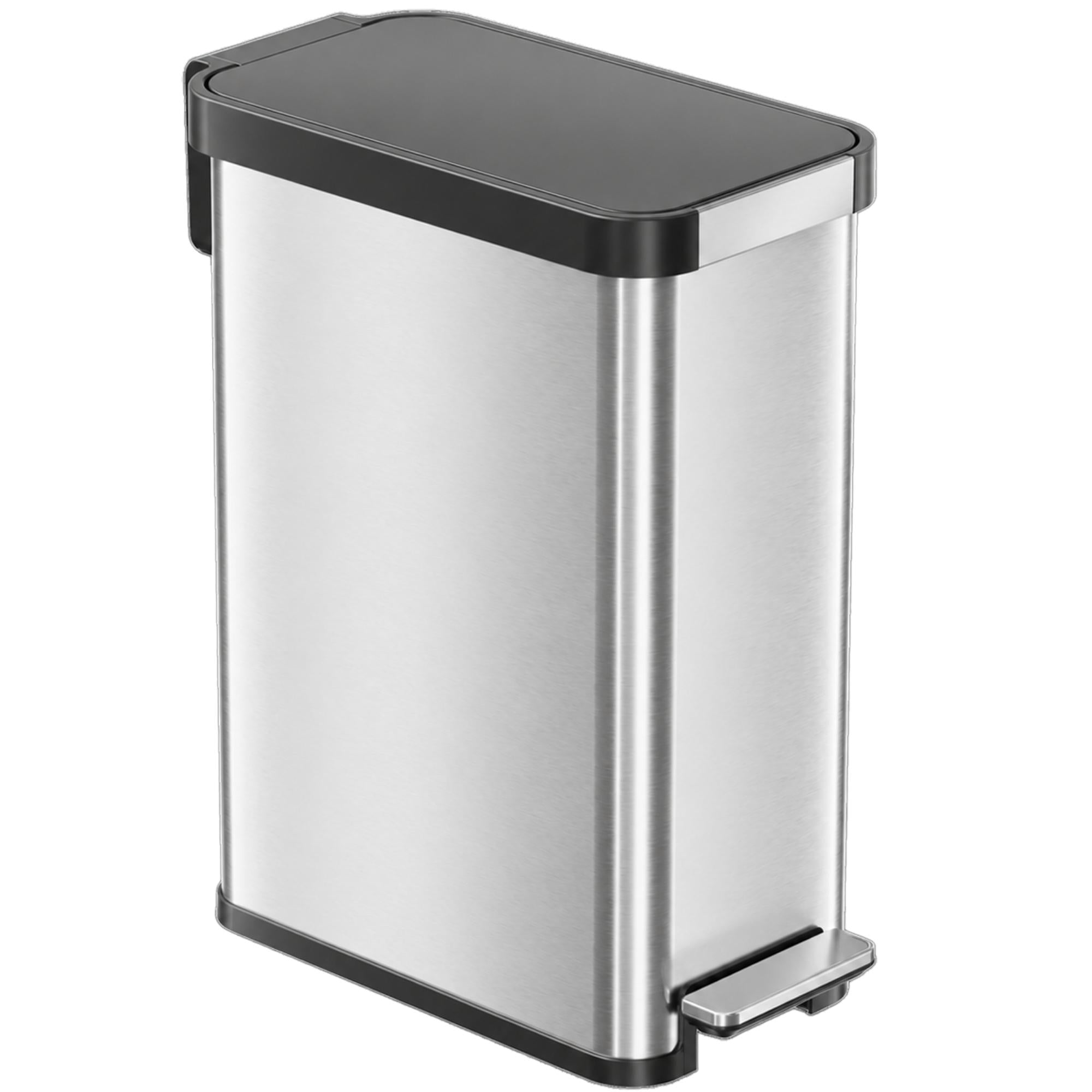 itouchless-softstep-13-2-gallon-elongated-stainless-steel-step-pedal-adult-diape image 1