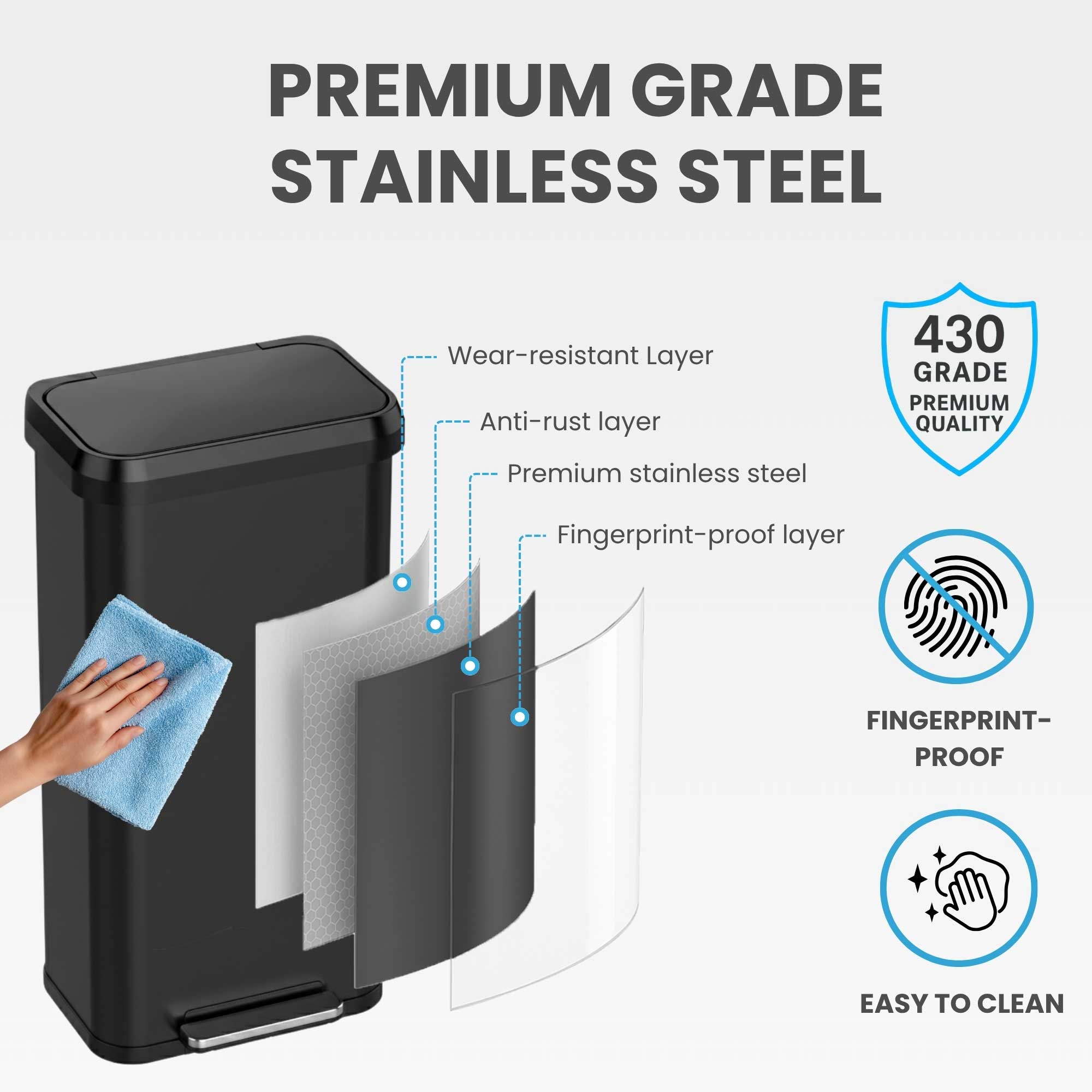 itouchless-softstep-exp-20-gallon-75-liter-matte-black-stainless-steel-step-peda image 5