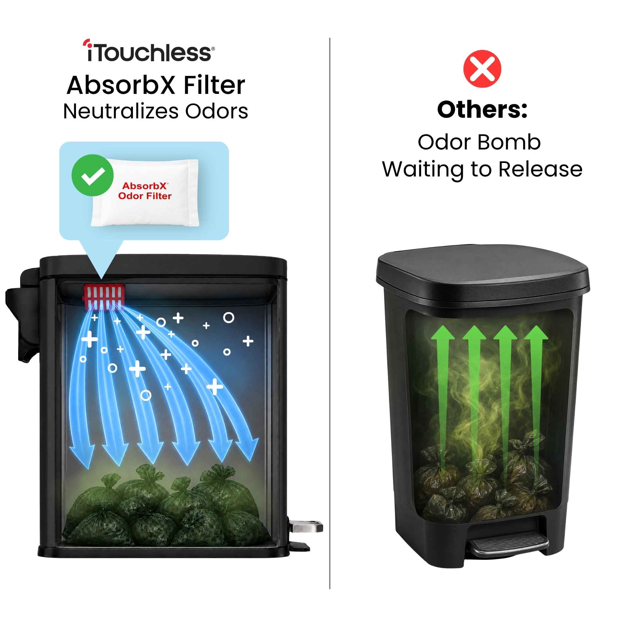 itouchless-12-liter-3-gallon-softstep-matte-black-stainless-steel-slim-step-peda image 3