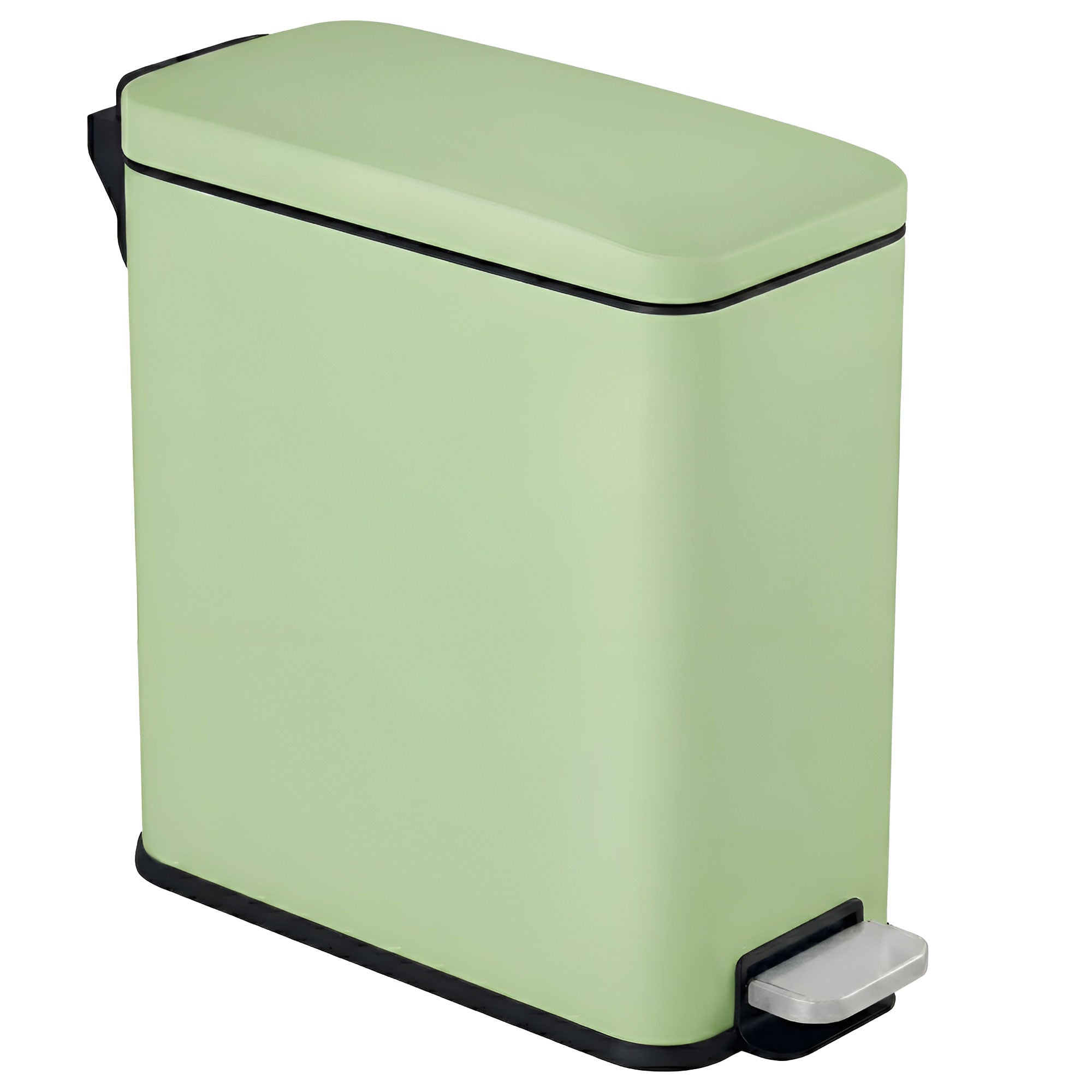 itouchless-11-4-liter-3-gallon-softstep-pastel-green-stainless-steel-slim-step-p image 1