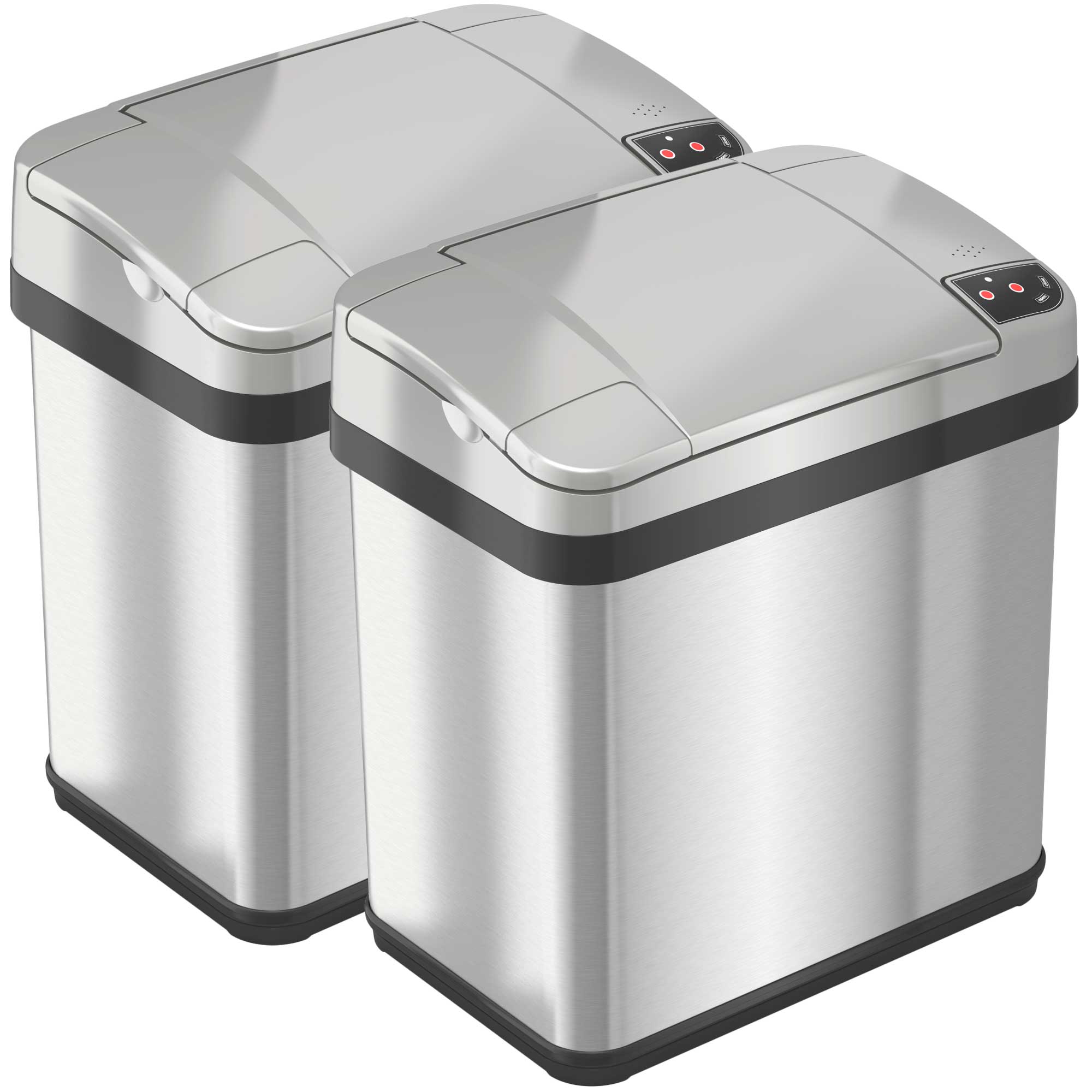 itouchless-2-5-gallon-stainless-steel-sensor-bathroom-trash-can-2-pack-with-abso image 1