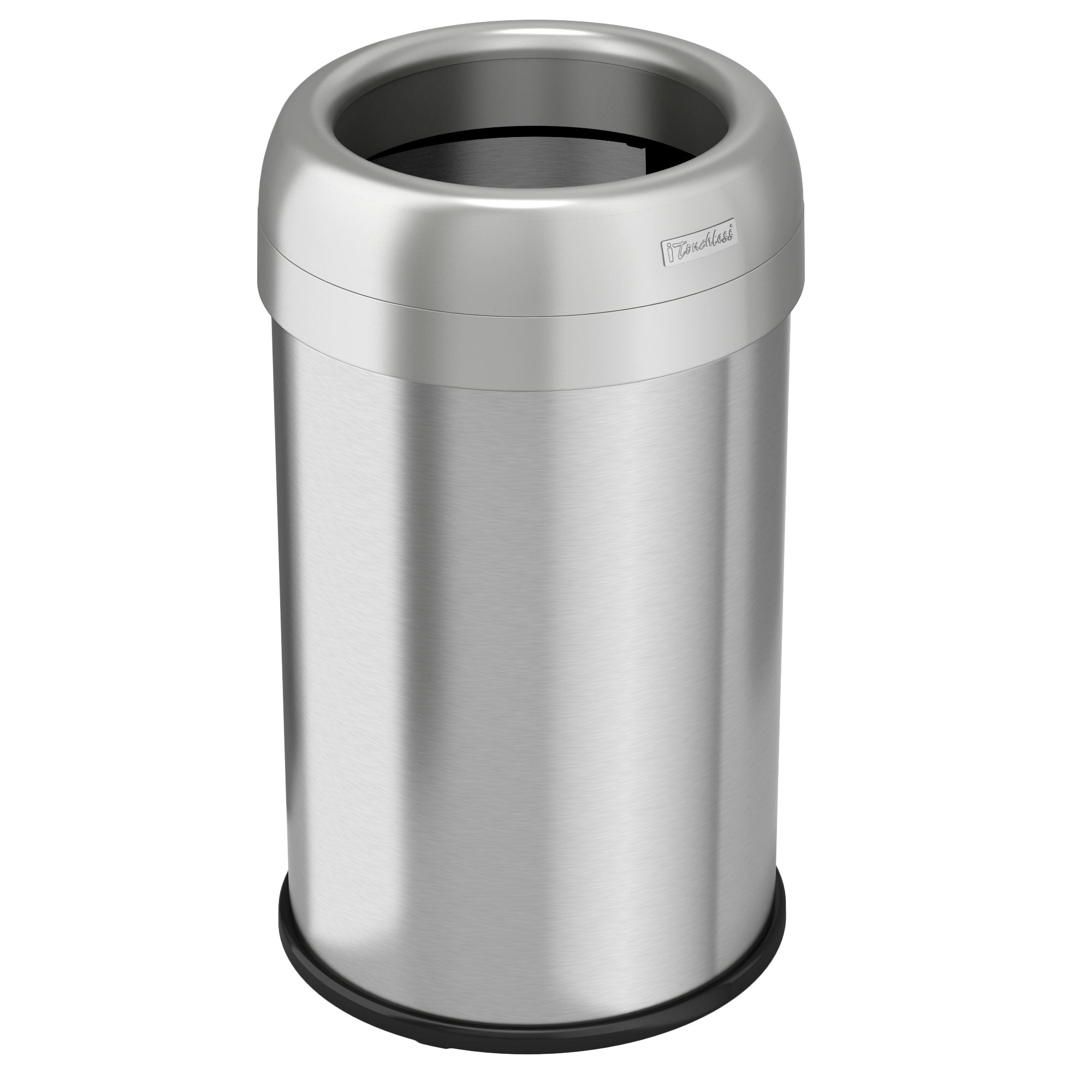 itouchless-13-gallon-50-liter-round-open-top-stainless-steel-kitchen-trash-can-w image 1