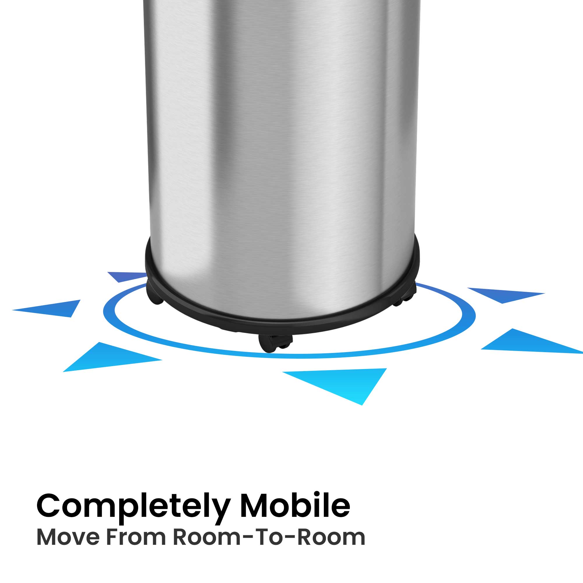 itouchless-16-gallon-round-open-top-stainless-steel-trash-can-with-wheels-and-du image 2