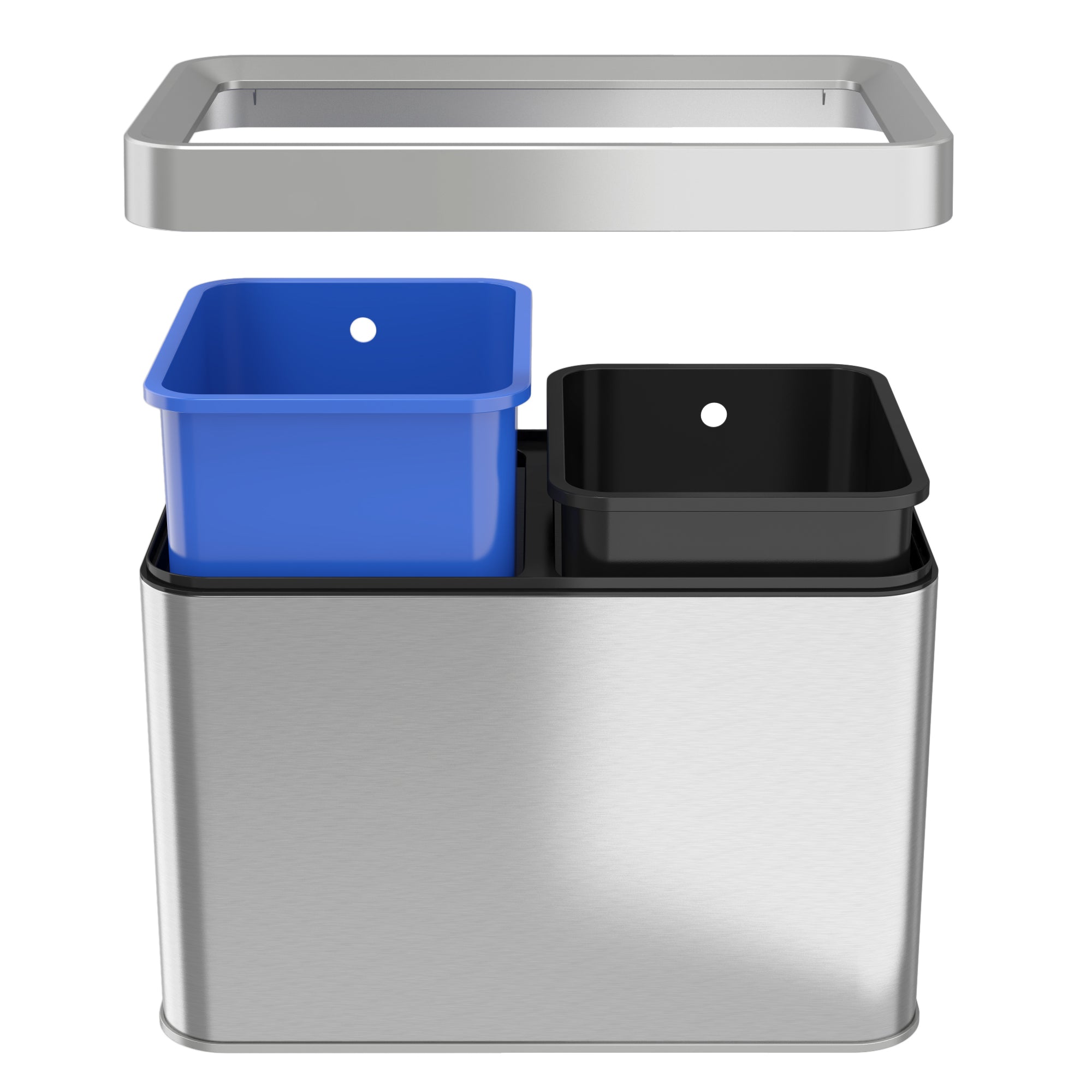 itouchless-20-liter-5-3-gallon-dual-compartment-open-top-trash-can-recycle-bin-s image 4