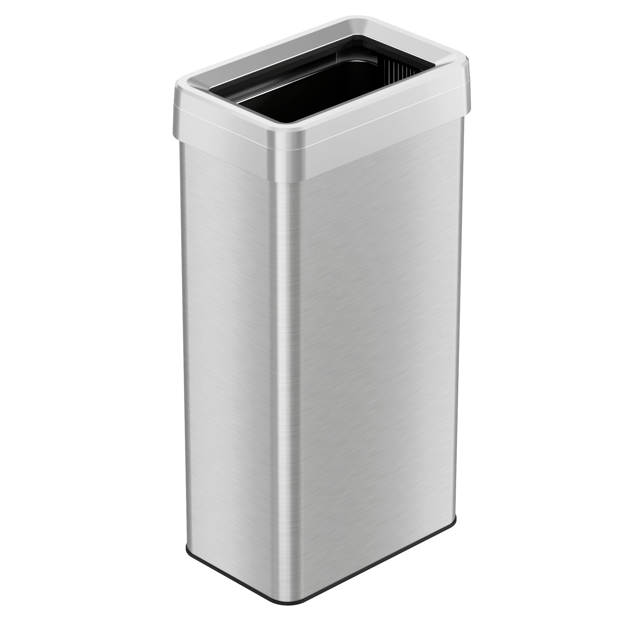 itouchless-21-gallon-80-liter-rectangular-open-top-stainless-steel-trash-can-wit image 1